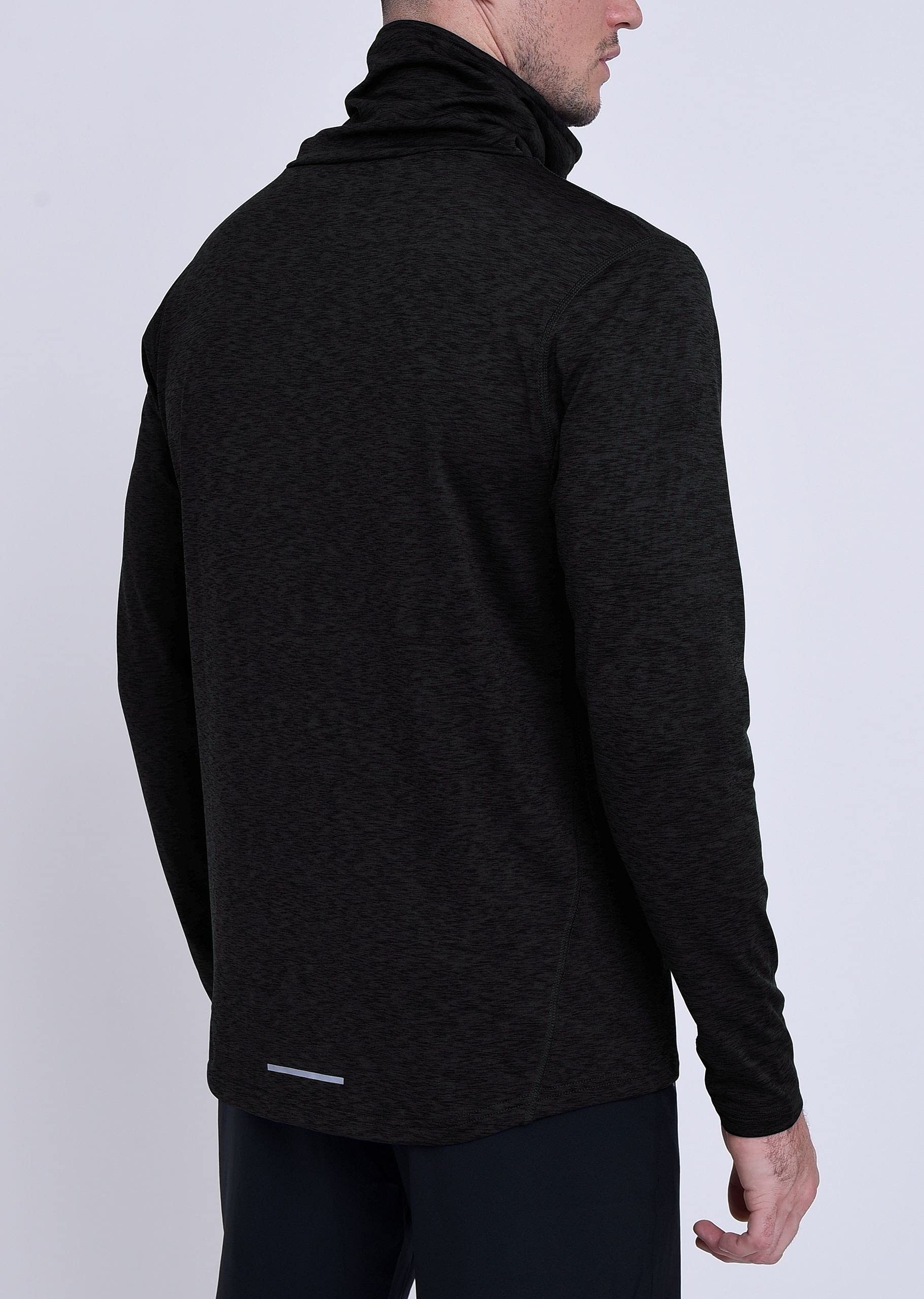 TCA Men's Thermal Running Shirt - Funnel Neck Warm-Up Top for Cold Weather Jogging & Outdoor Workouts