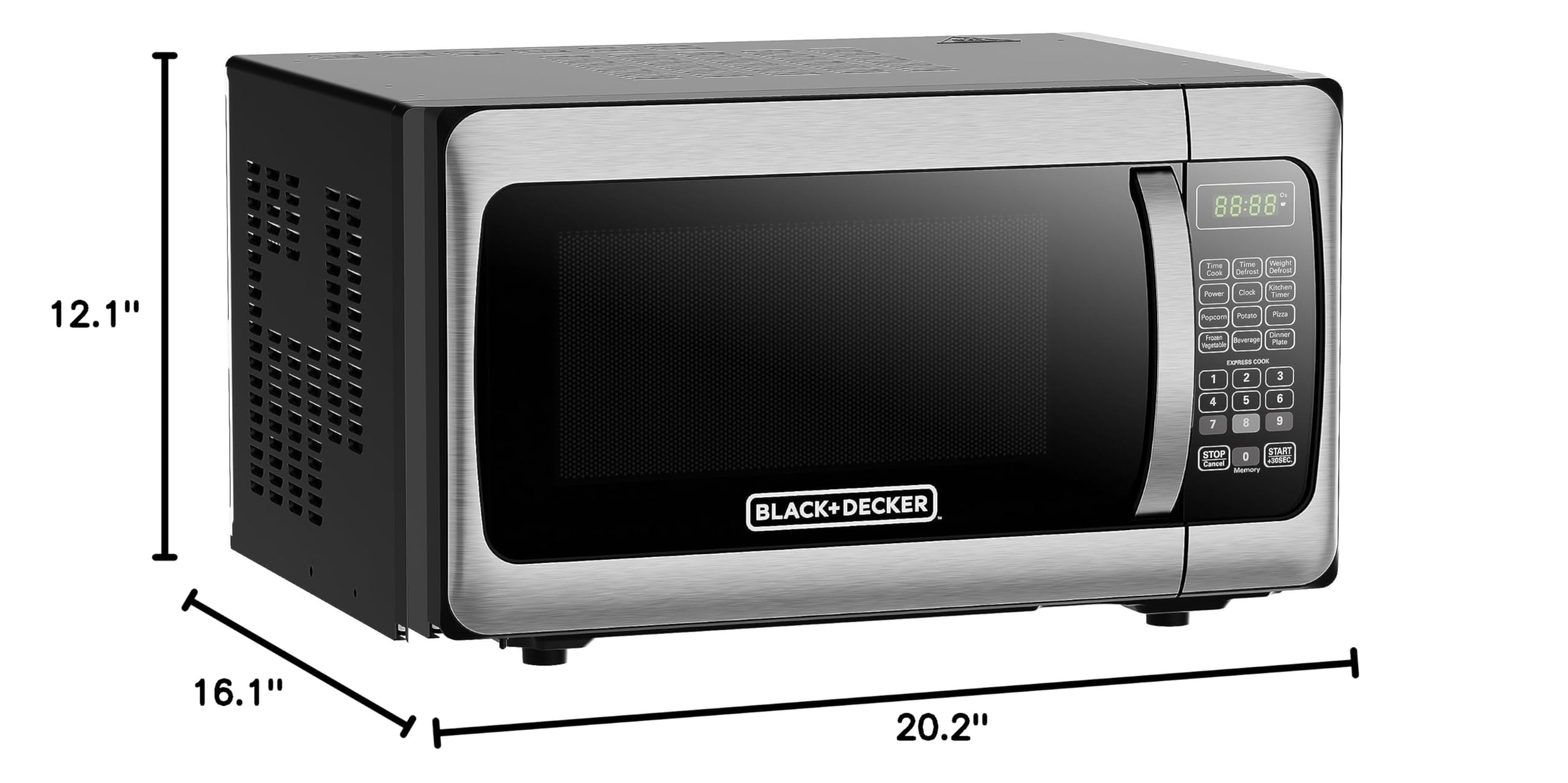 BLACK+DECKER EM031MGGX2 0.7 Cu. Ft. Stainless Steel Countertop Microwave Oven - Perfect for Small Kitchens, Dorms & Offices