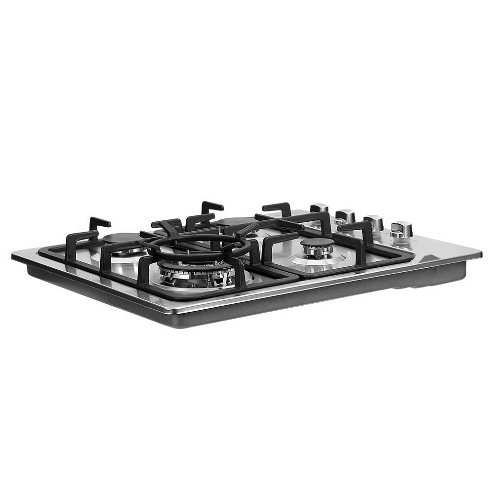 Devanti 60cm Gas Cooktop Stove Hob - 4 Burner Stainless Steel Gas Stove for Modern Kitchen Cooking | Perfect for Home, Apartment & RV Use