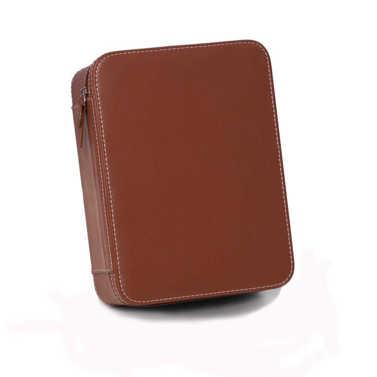 Premium Saddle Leather Travel Watch Case - 4 Watch Storage with Accessory Compartment | Perfect for Business Trips, Vacations & Watch Collectors