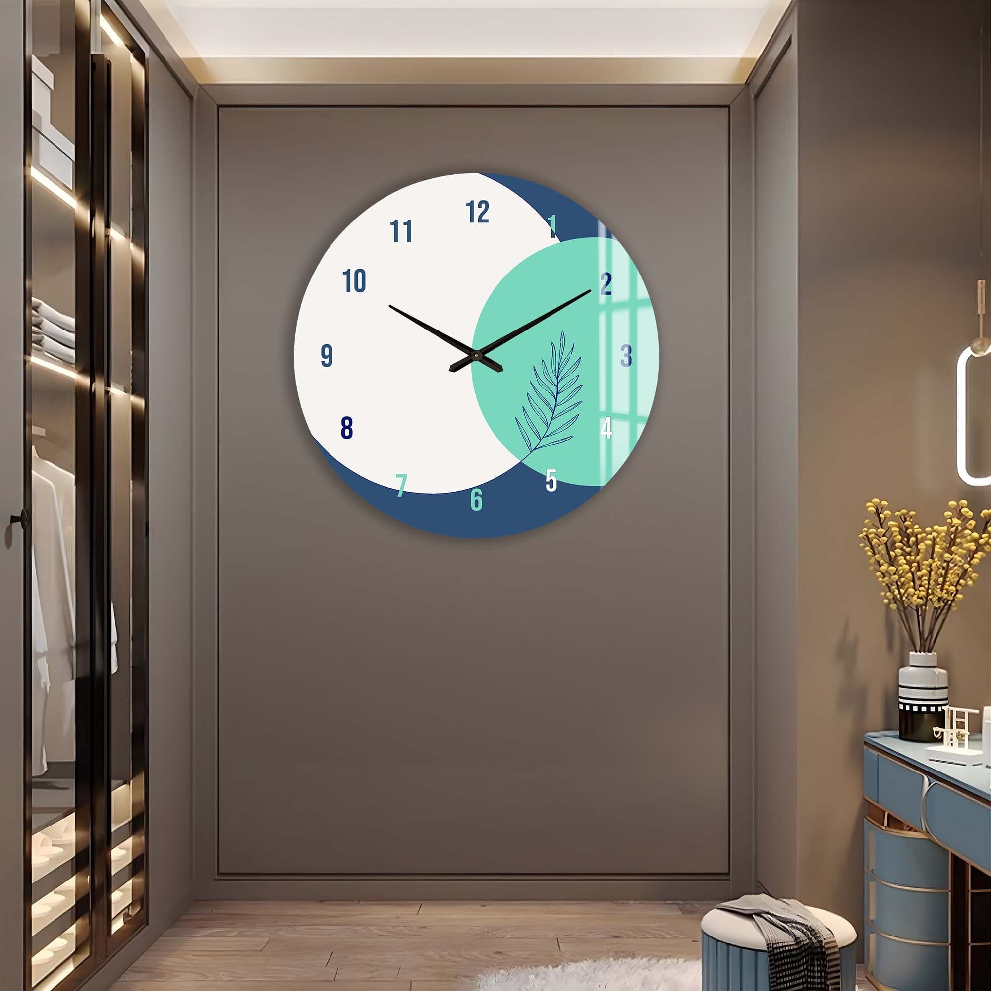 Zen Glass Wall Clock - Modern Silent Non-Ticking 12 Inch Round Clock for Home, Office, and Living Room Decor | Perfect for Bedroom, Kitchen, and Workspace