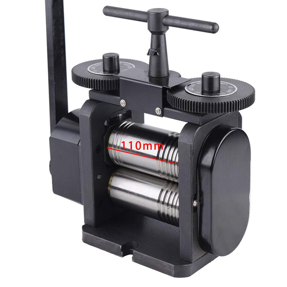 ZHFEISY 4.3'' Manual Rolling Mill Machine - Jewelry Making Tool with 4:1 Gear Ratio for DIY Sheet Metal & Flat Pattern Work (18.5KG) - Perfect for Jewelry Crafting, Metalworking & DIY Projects
