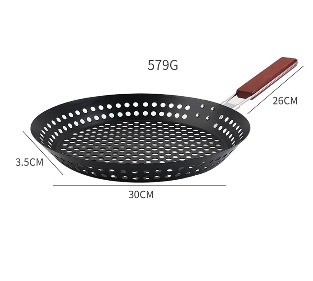 Abcsea 1-Piece Carbon Steel Frying Pan - Wok & Grill Pan for BBQ, Outdoor Cooking & Camping - Perfect for Stir-Fry, Grilling & Deep Frying at Home or Picnics