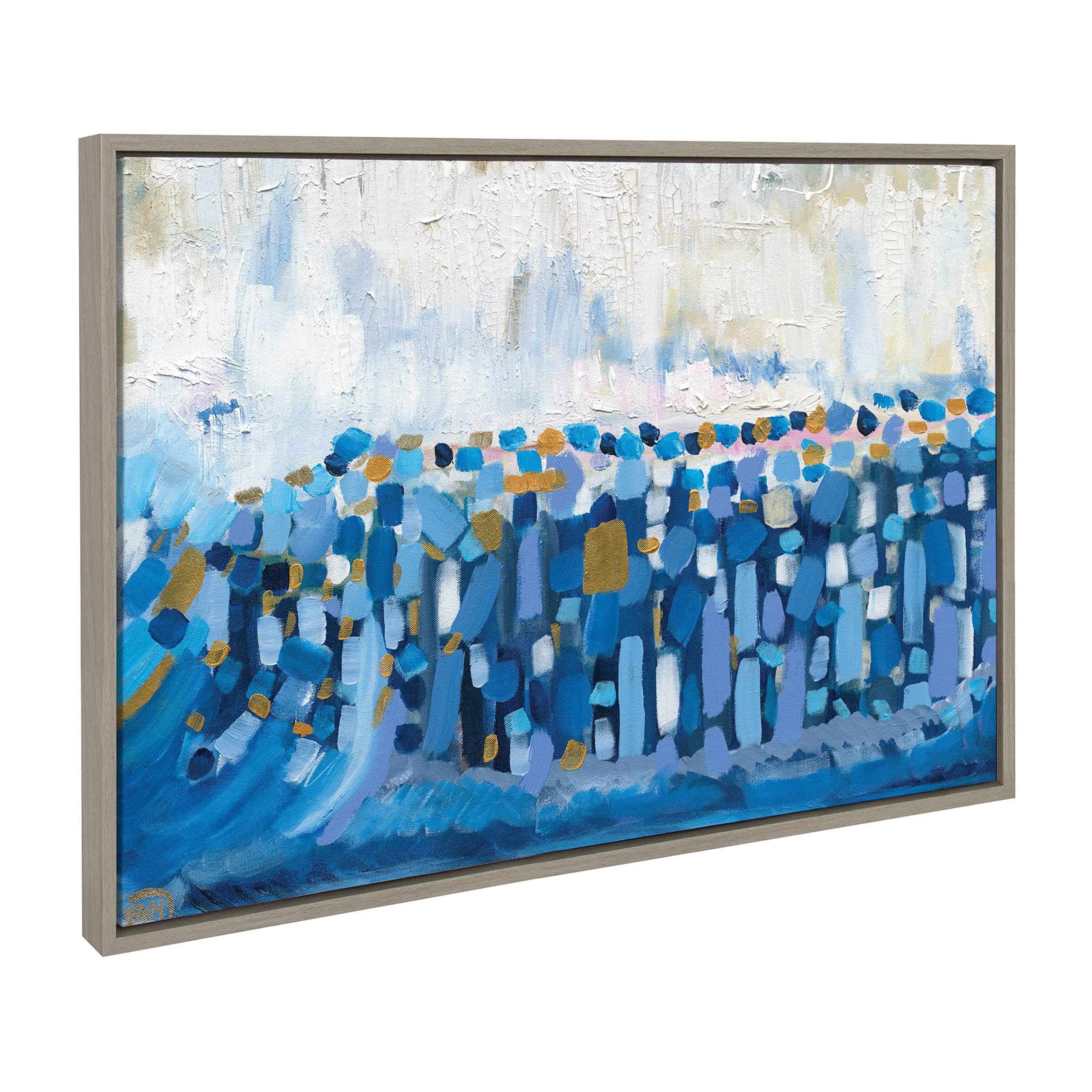 Kate & Laurel Sylvie Queen Elizabeth II Framed Canvas Wall Art by Leah Nadeau - 23x33 Inches Gray Modern Abstract Painting - Home Office Decor, Living Room Wall Art, Gift for Royalty Lovers