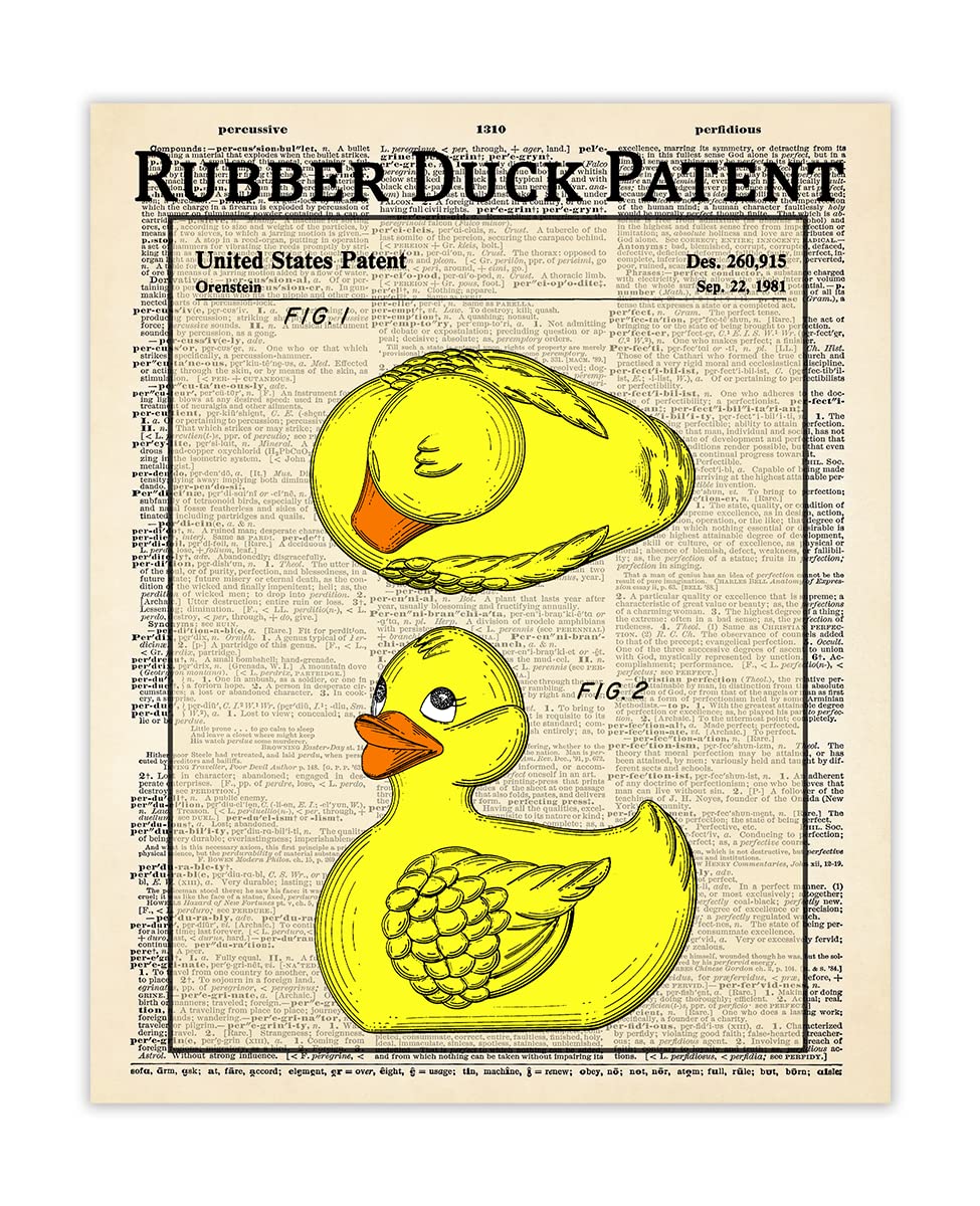 Farmhouse Duck Decoy Bathroom Wall Art - 8x10 Unframed Print for Bathroom Decor