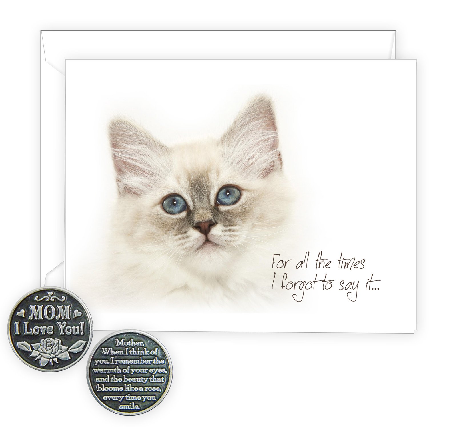PJ Lamb Kitten Greeting Card with Mom Pocket Token - Thoughtful Mother's Day Gift for Mom, Grandma & Special Women | Perfect for Birthdays, Anniversaries & Thank You Cards