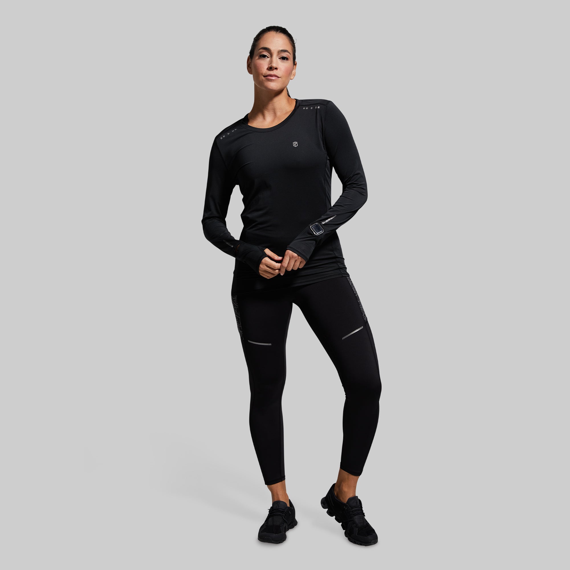 Women's High-Waisted Running Tights - Breathable Workout Leggings for Jogging & Gym (Black) | Perfect for Yoga, Cardio & Outdoor Activities