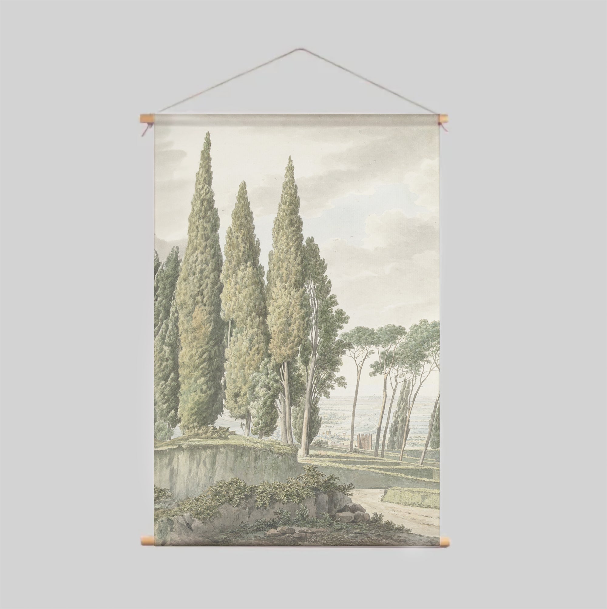 Tuscany Color Textile Poster - Vintage Italian Landscape Wall Art for Home & Office Decor
