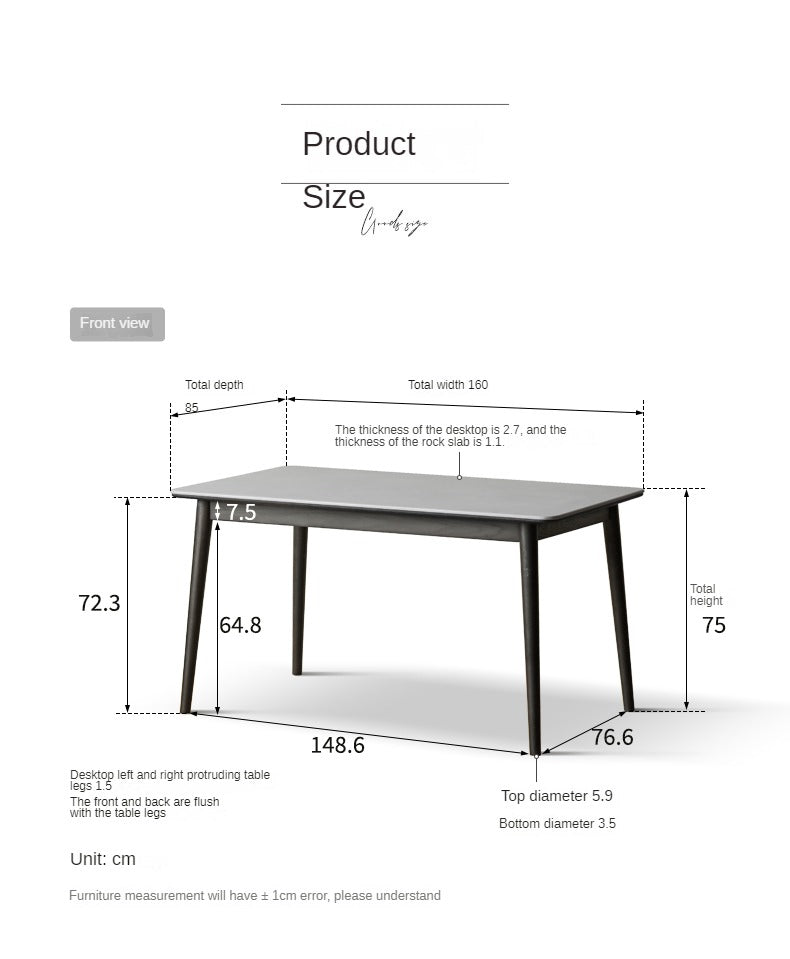 Solid Oak Wood Dining Table - Rustic Farmhouse Style for Kitchen, Dining Room & Outdoor Entertaining