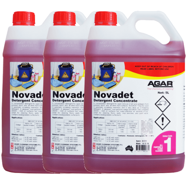 NOVADET Concentrated Detergent for Terrazzo, Marble & Slate Floors - Heavy Duty Stone Cleaner for Home & Commercial Use