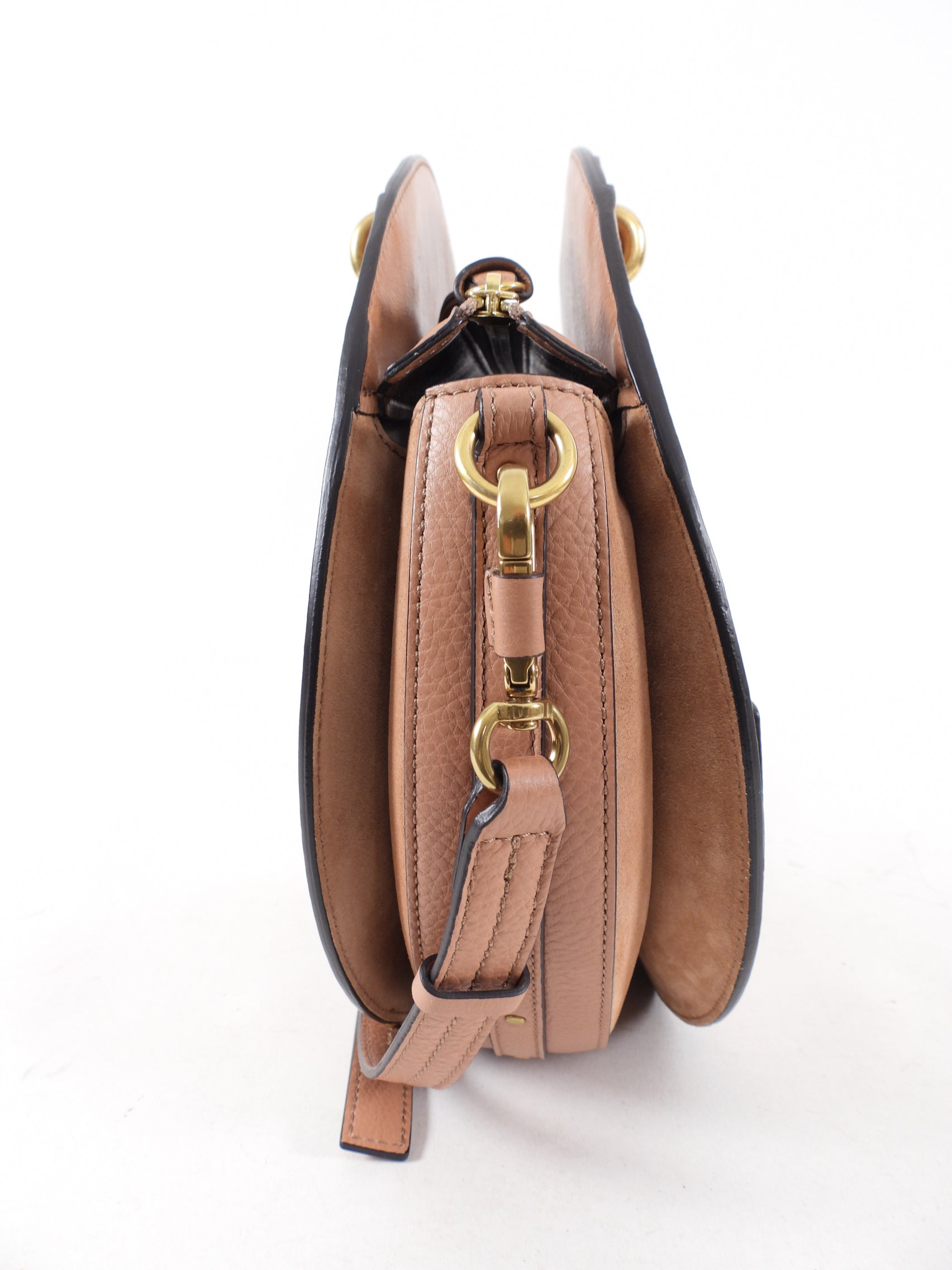 Chloe Large Nougat Leather Round Pixie Bag - Stylish Women's Shoulder Handbag for Work, Travel & Evening Out