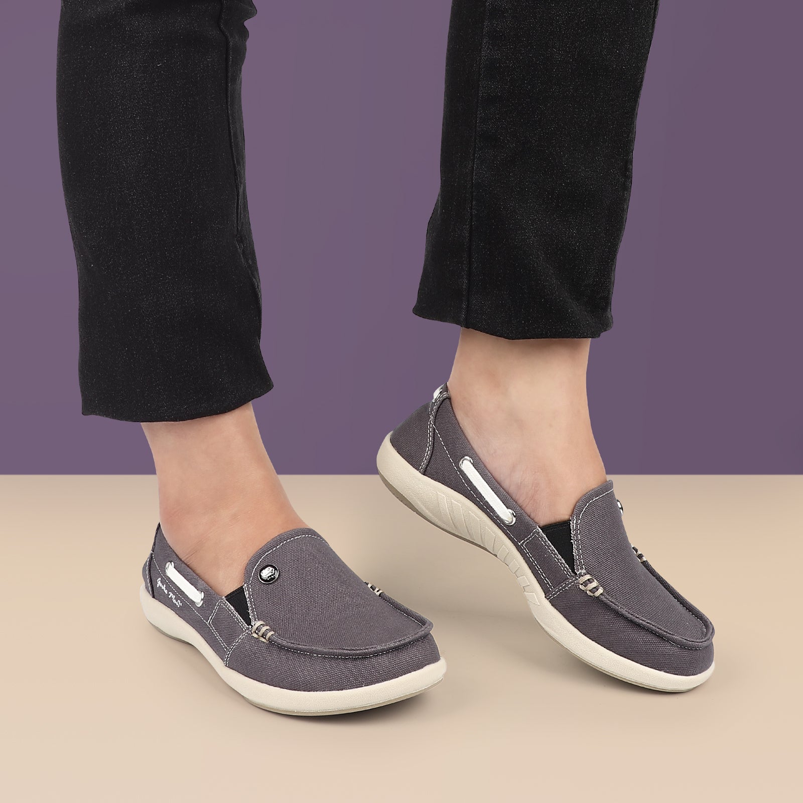 Women's Comfortable Canvas Loafer Shoes - Casual Slip-On Flats for Walking, Work & Travel - Breathable & Lightweight Everyday Shoes