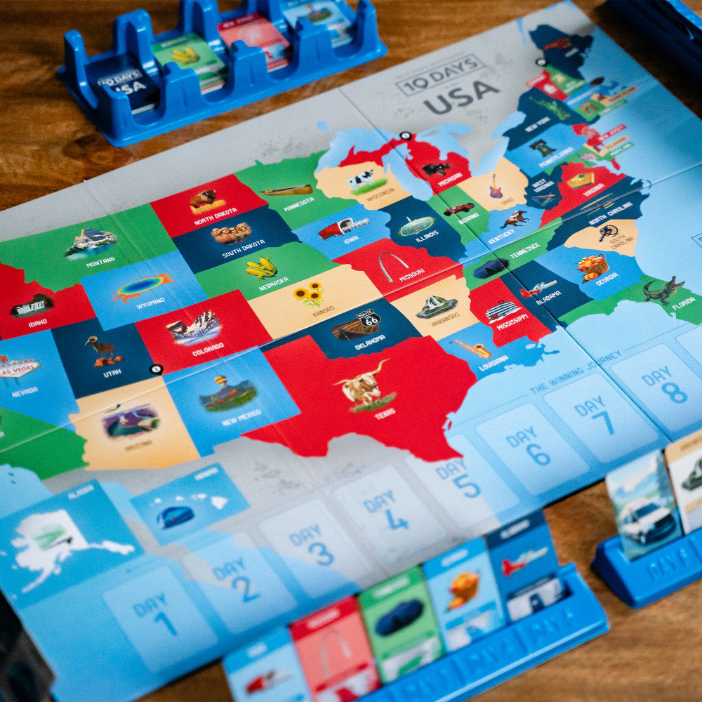 10 Days in the USA Second Edition - Family Strategy Board Game for Ages 8+ | Perfect for Game Nights, Travel Education & Geography Learning
