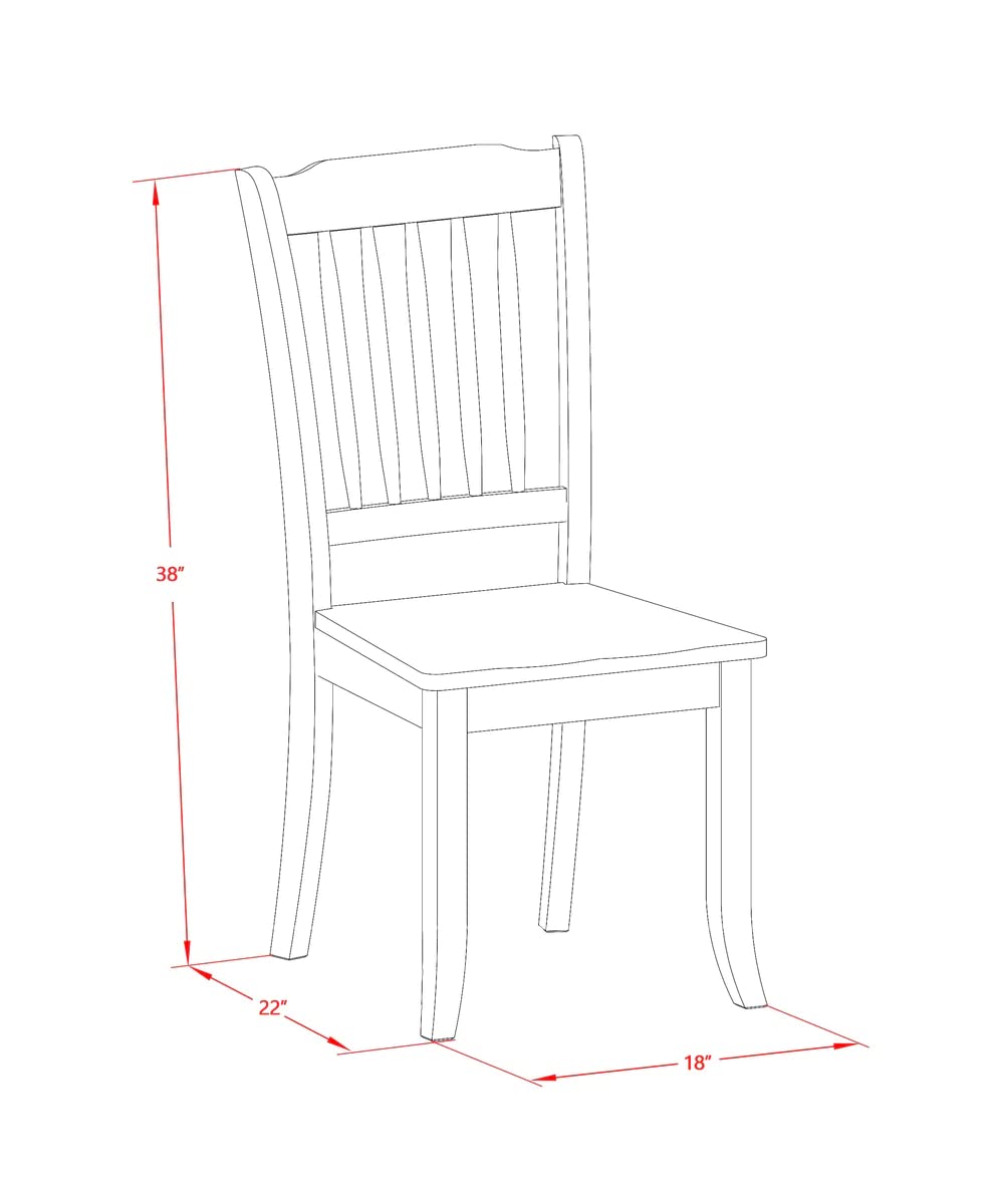 East West Furniture 3 Piece Dining Set - Rectangle Drop Leaf Table & 2 Wood Chairs, 30x48 Inch, Buttermilk & Cherry - Perfect for Small Spaces, Breakfast Nooks & Apartment Dining Areas