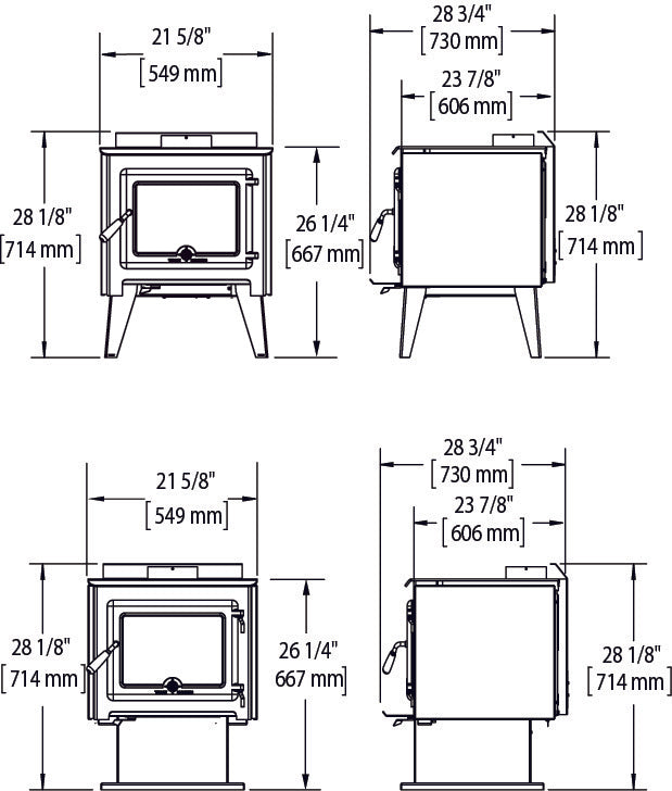 True North TN25C EPA Certified Wood Burning Stove - Efficient Heating for Cabins, Homes & Outdoor Living Spaces