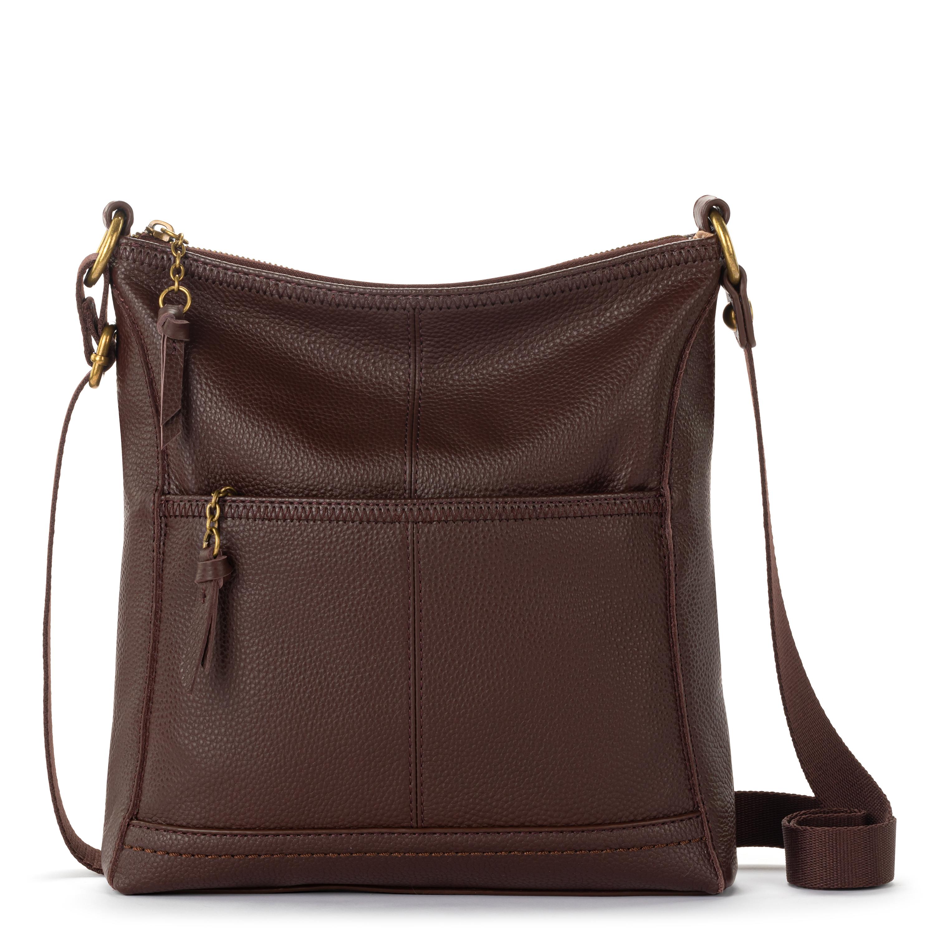 Premium Genuine Leather Iris Crossbody Bag in Rich Mahogany - Stylish & Durable Women's Shoulder Purse for Work, Travel & Everyday Use
