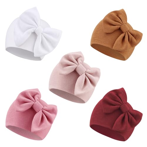5 Pack Bow Hats/0-6 Months (Set H)