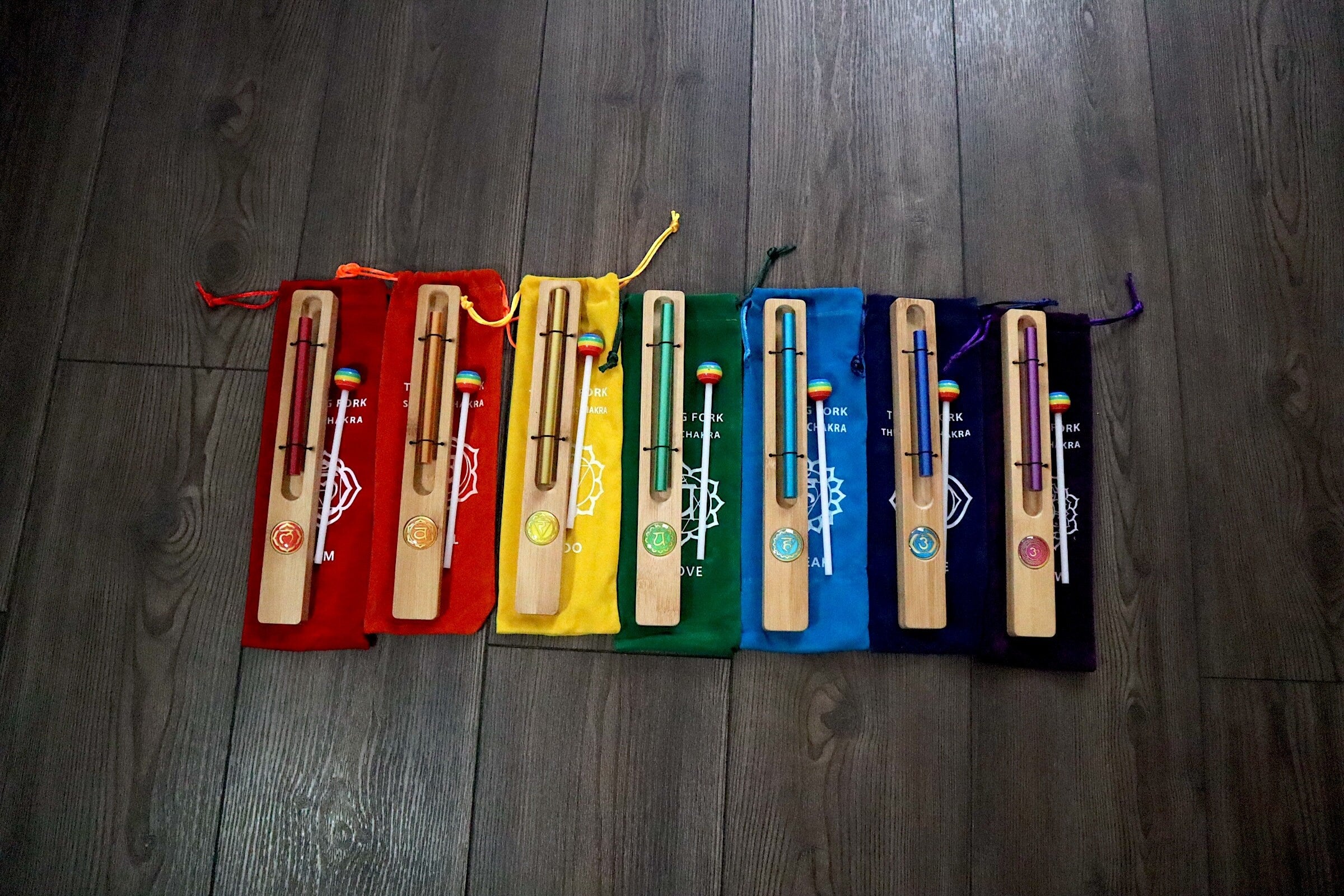 Xenergy Chime Single - Easy to Play Chakra Color Chime Set with Bubble Gum Percussion Stick | Meditation, Yoga, Sound Healing, Group Events & Gift Idea