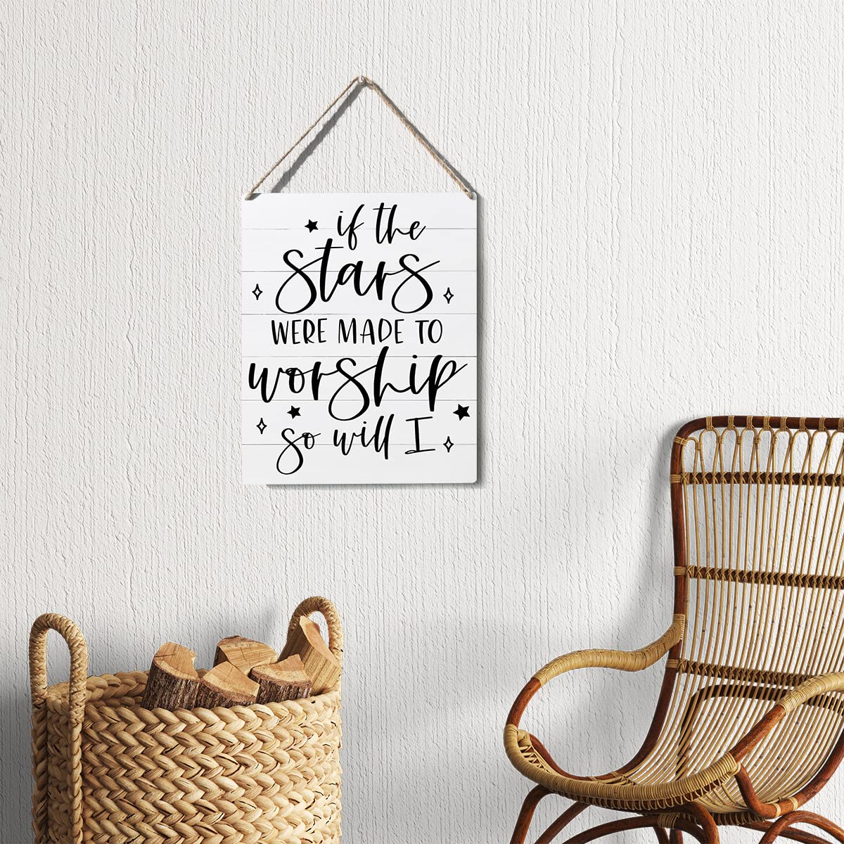 Bible Verse Wooden Sign 10x8 - Rustic Farmhouse Wall Decor for Home & Office