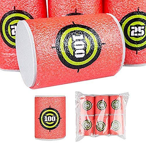 EVA Foam Gun Shoot Soft Targets - 18 Pack Kids Toy Blaster Ammo for Nerf Guns | Outdoor Play, Birthday Party Gifts & Backyard Games