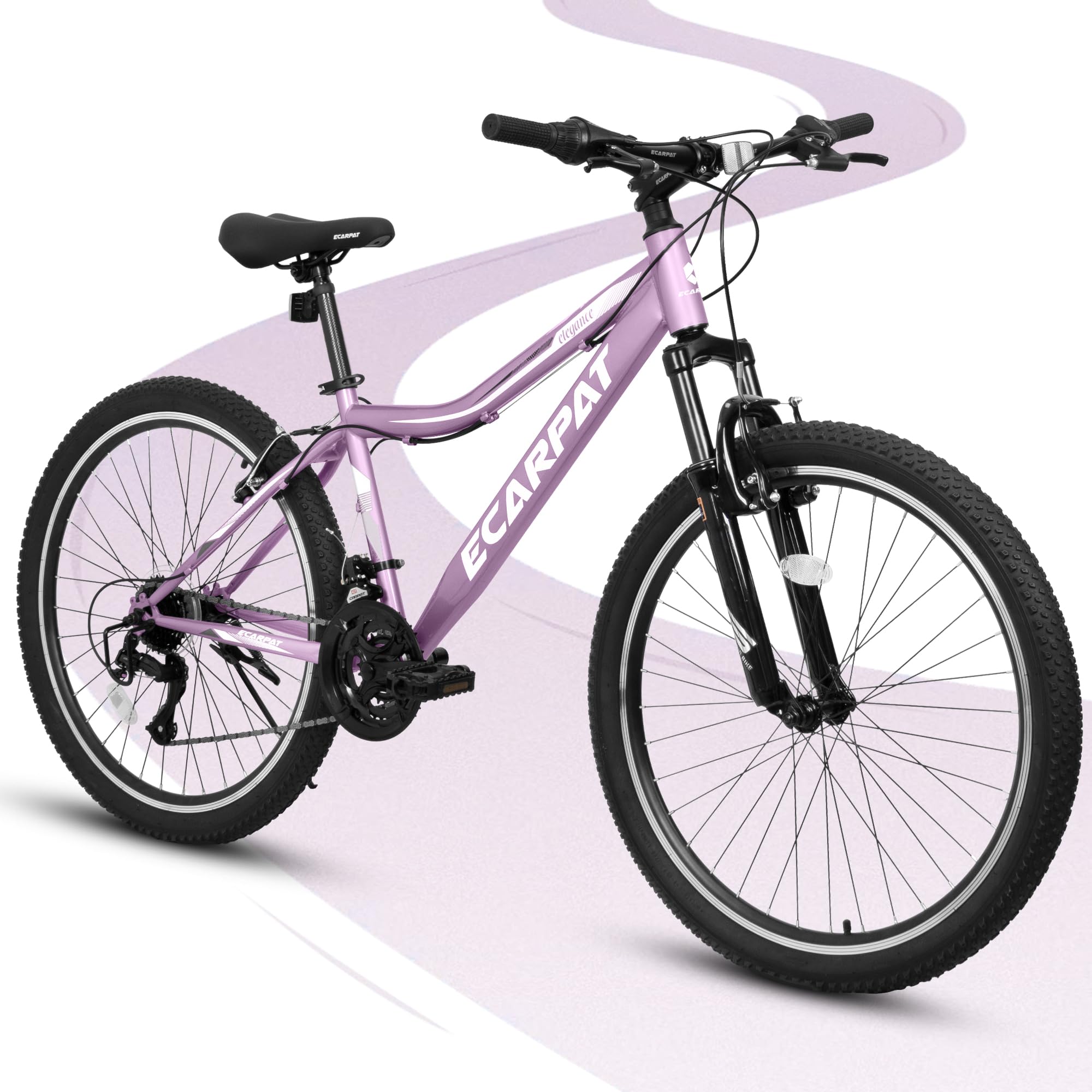 **24/26/27.5 Inch Women's & Girls' Mountain Bike - 21-Speed Commuter Bicycle for Ages 10+ | Perfect for School, Work, City Riding & Snow Trails | Great Birthday & New Year Gift**