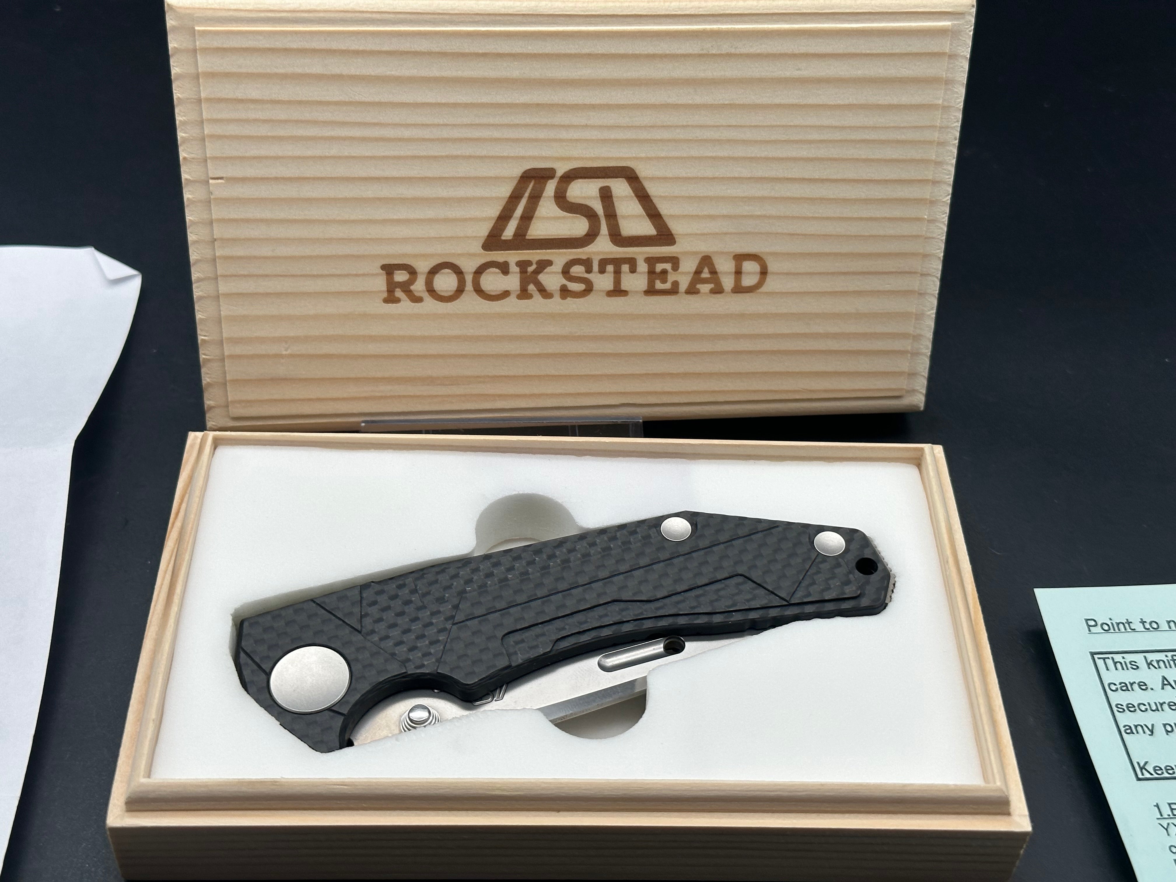 Rockstead Ren ZDP-189 Mirror Finished Tanto Folding Knife - Ultra Sharp Japanese Steel Blade for EDC, Outdoor, and Tactical Use