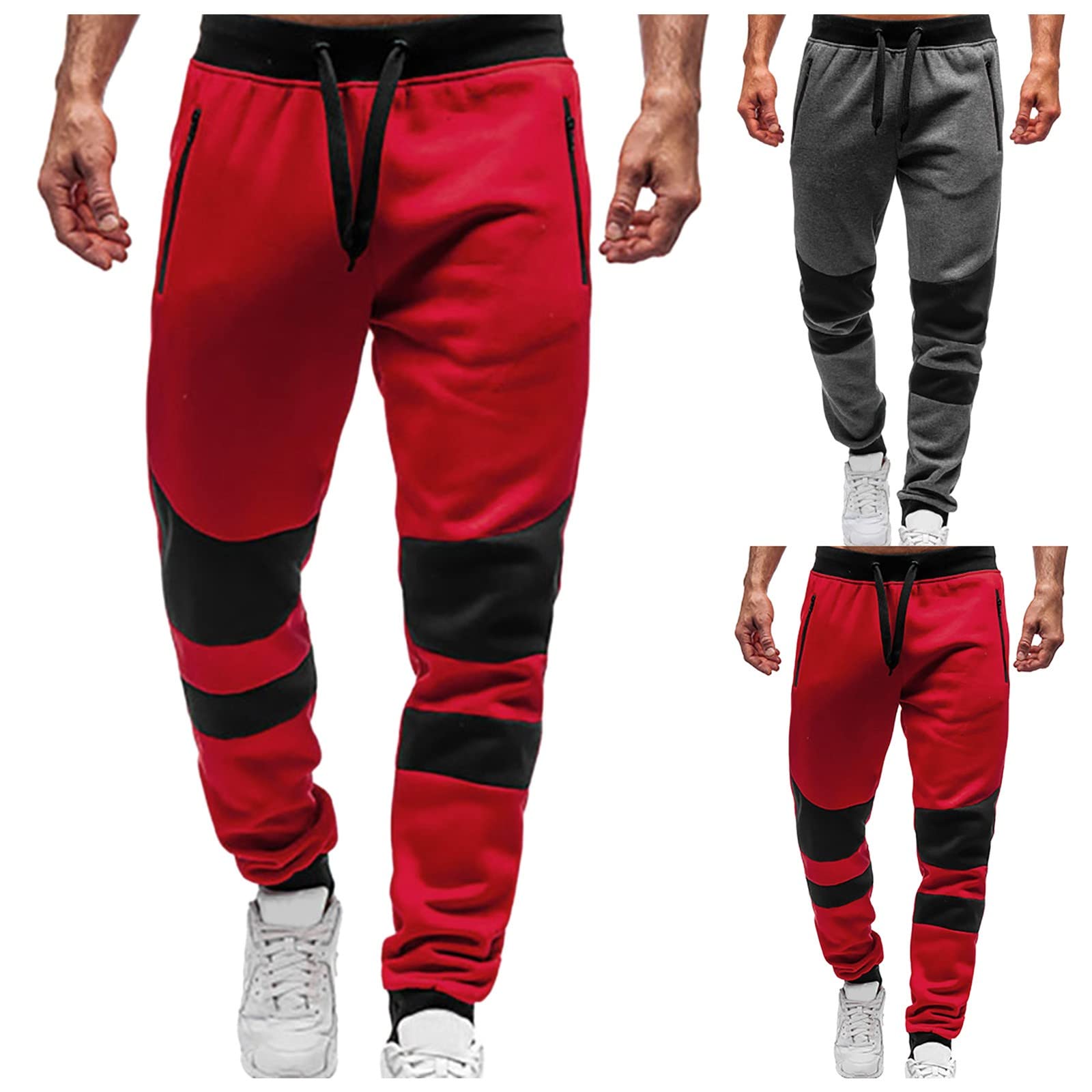 Men's Stretch Casual Jogger Pants with Zipper Pockets - Slim Fit Sweatpants for Running, Gym & Lounge Wear - Drawstring Waist Athletic Pants for Workout & Everyday Comfort