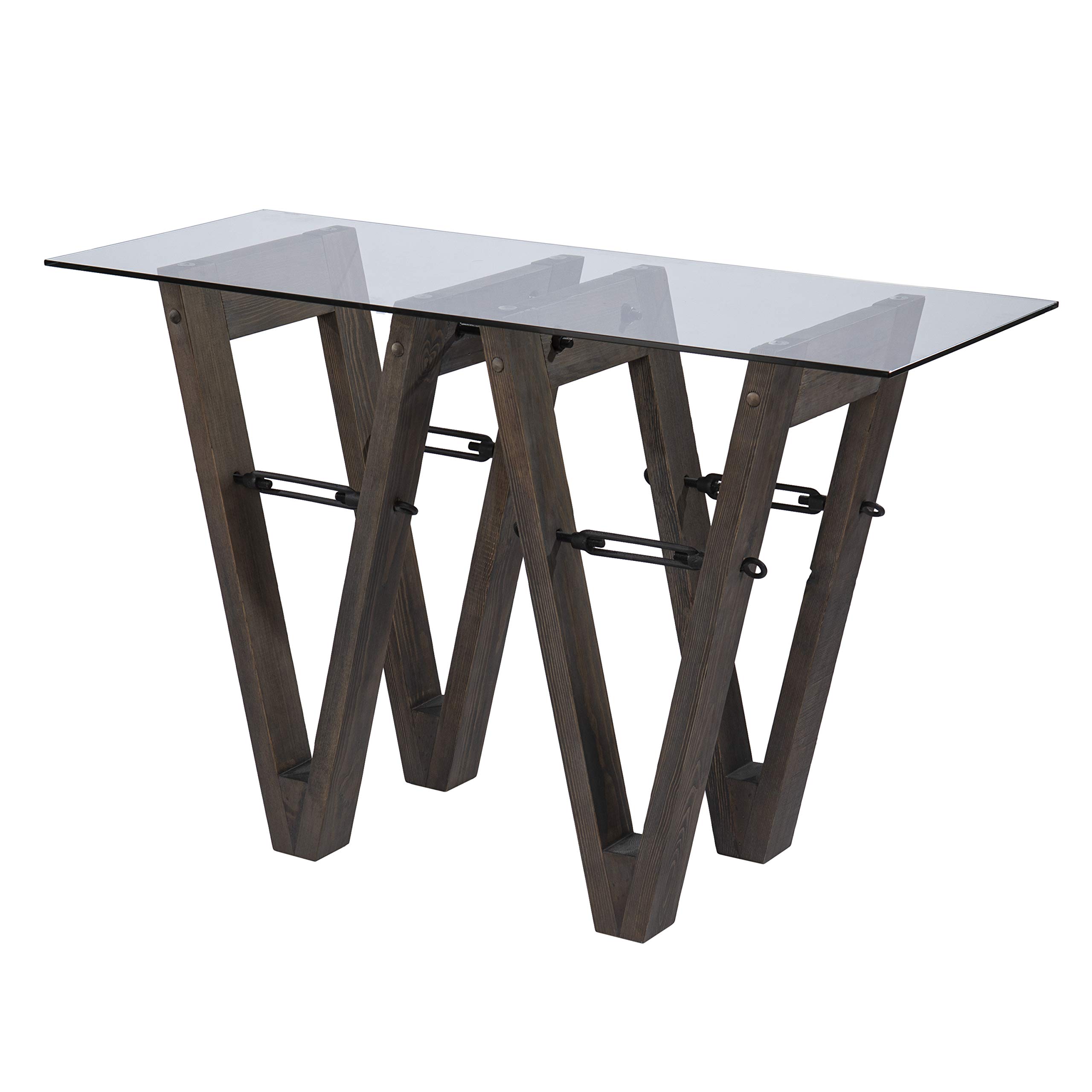 SEI Furniture Garrinston Reclaimed Wood Console Table - Rustic Brown & Black Entryway Sofa Table for Hallway, Living Room & Home Decor