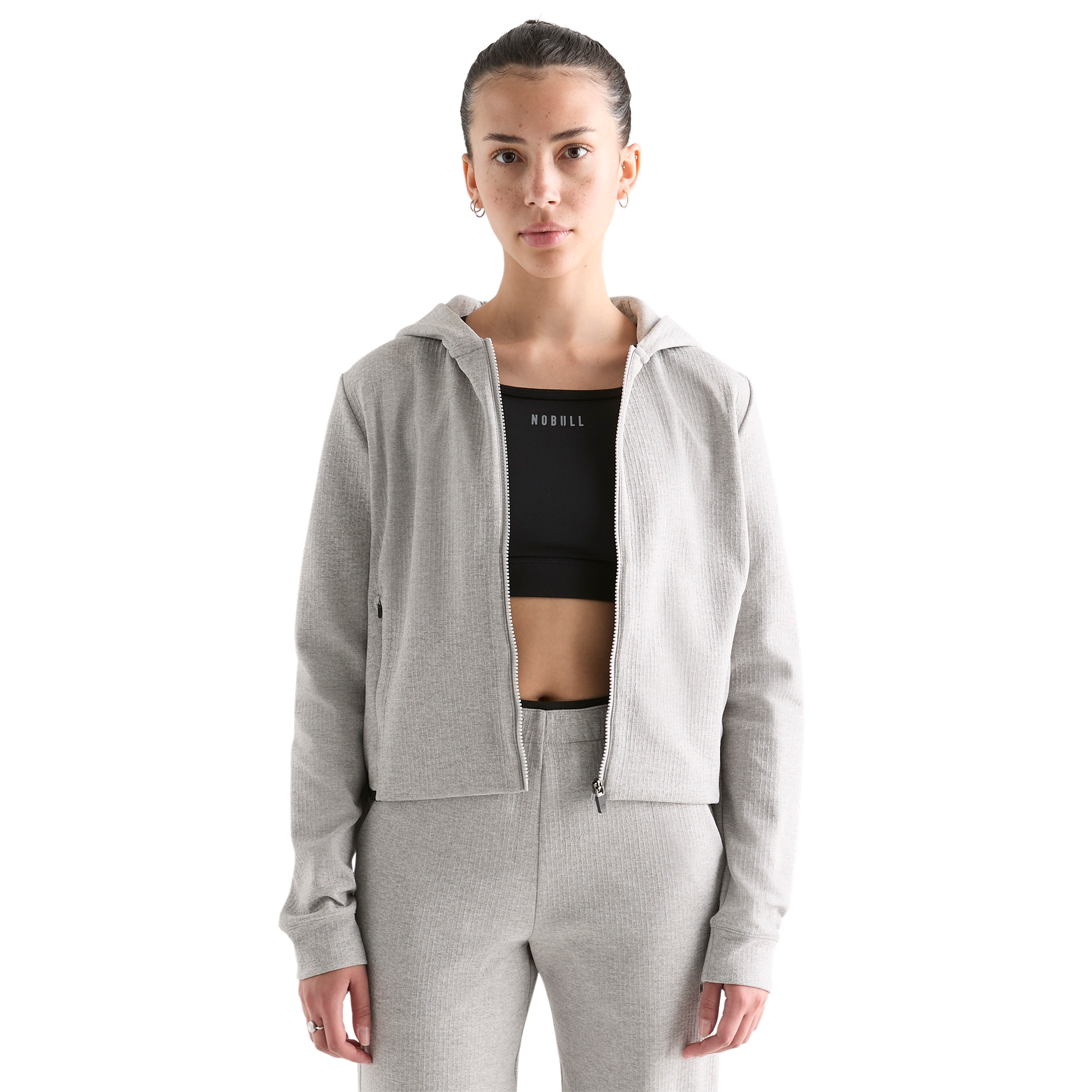 Women's Drive Cropped Zip Up Hoodie - Lightweight Fleece Jacket for Casual Wear & Outdoor Activities | Perfect for Running, Gym & Street Style