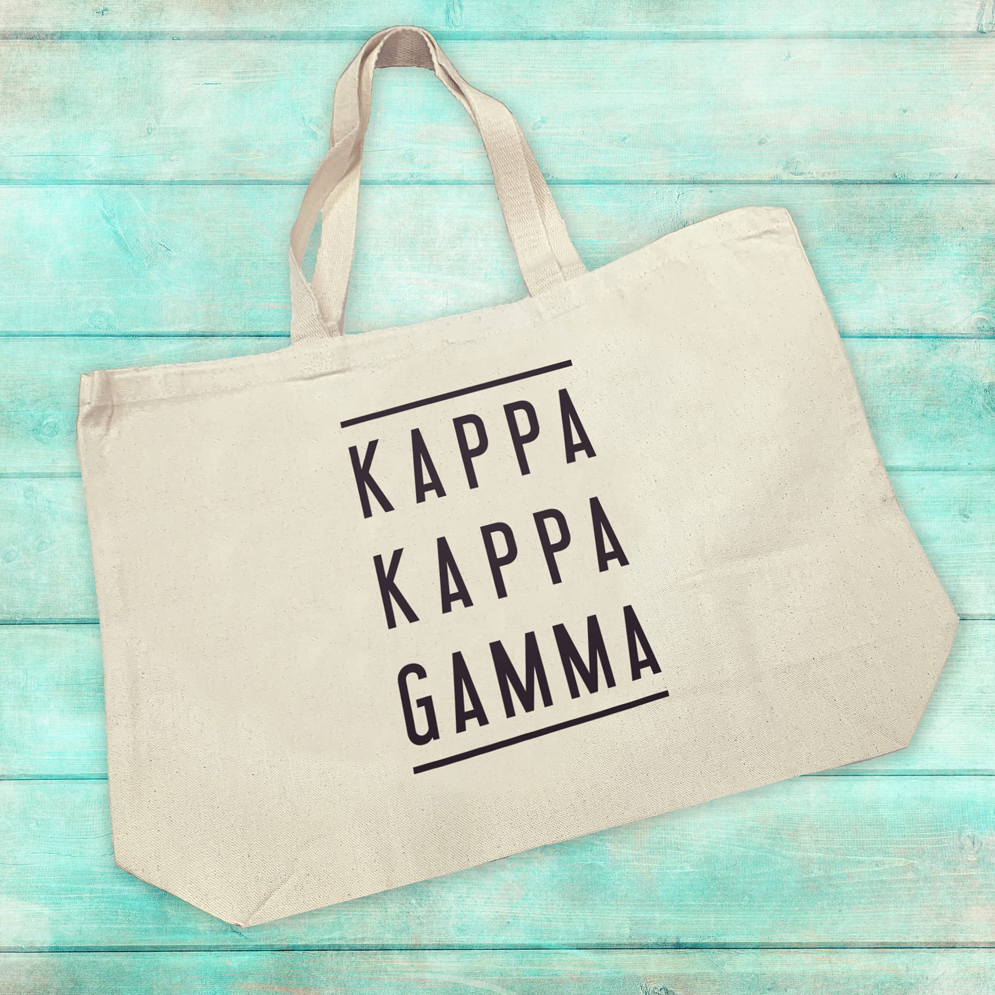 Sorority Tote Bags for Women - Large Canvas Tote with Classic Double-Line Greek Letter Design - Perfect for College, Sisterhood Events & Everyday Use