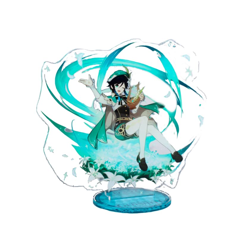 Genshin Impact Barbatos Acrylic Stand Figure - Anime Game Character Collectible, Tabletop Decoration for Fans | Perfect for Gaming Room, Office Desk & Anime Merch Displays