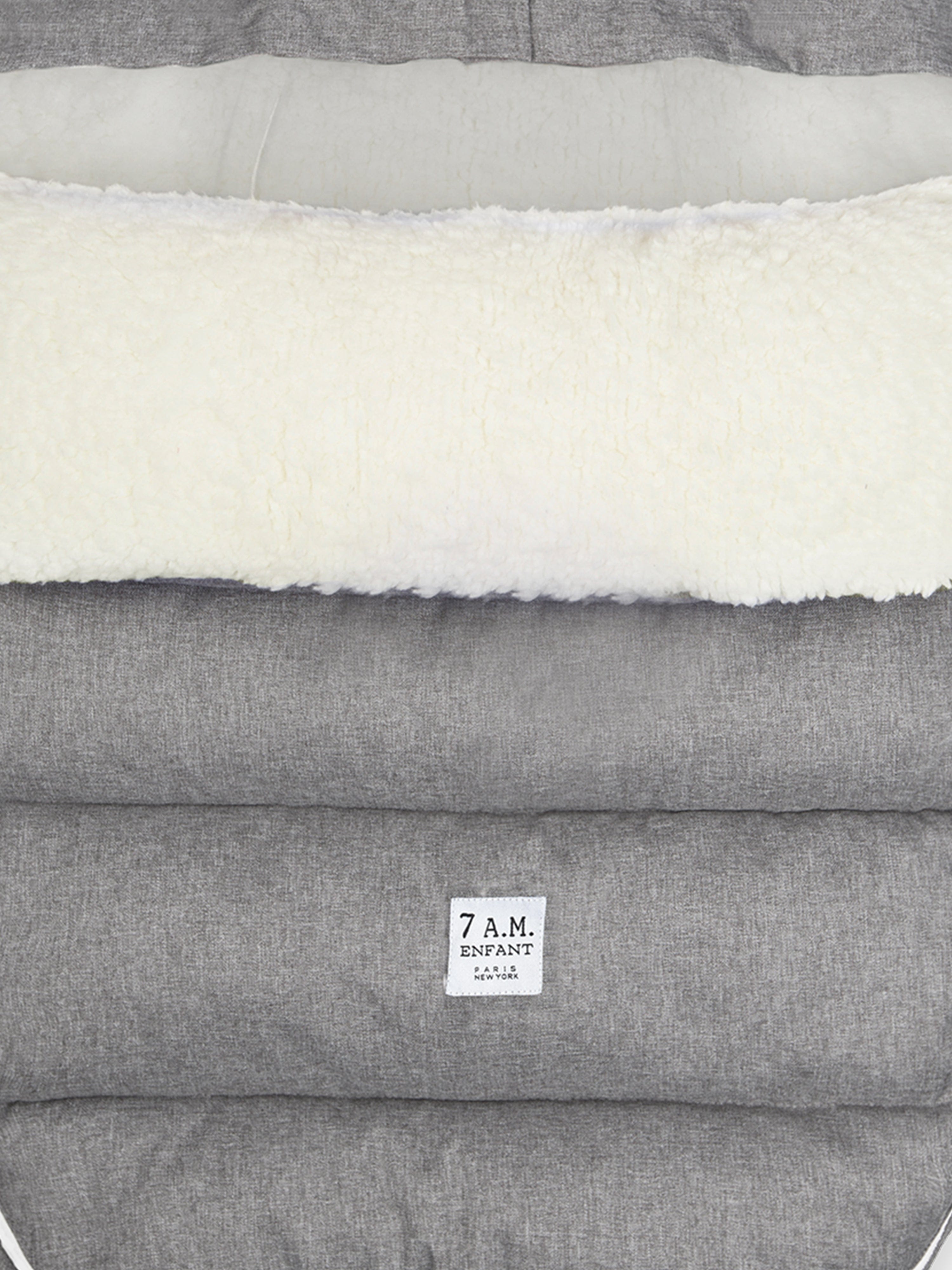 7AM Enfant Baby LambPOD - Soft Grey Infant Car Seat Cover & Stroller Blanket for Newborns - Perfect for Winter Outings, Shopping Trips & Pediatric Visits