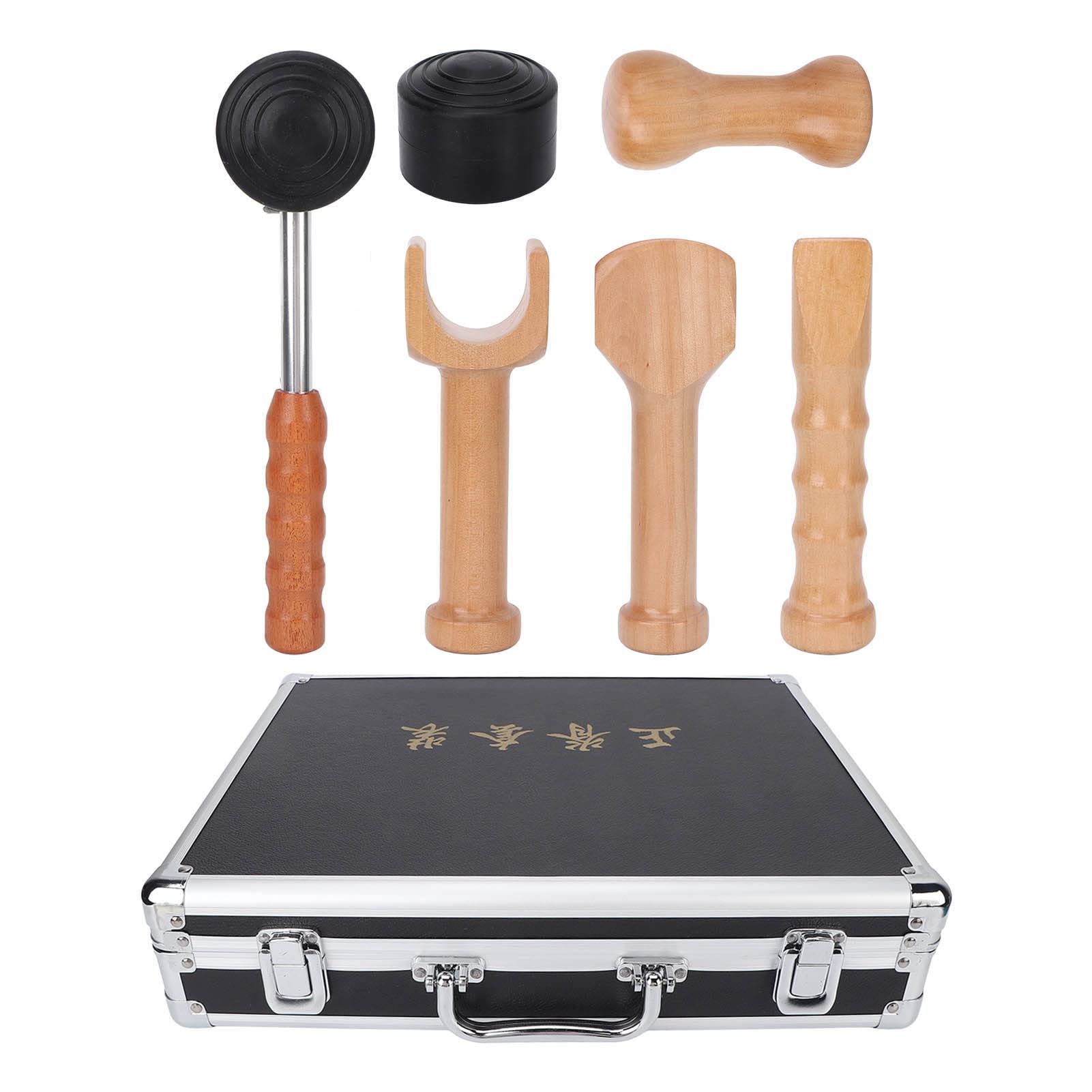 6Pcs Wooden Percussion Massage Sticks Set - Professional Body Therapy Tools for Muscle Relaxation & Pain Relief - Perfect for Back, Neck, Shoulder & Full Body Massage at Home or Spa