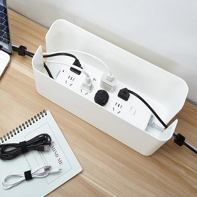 Cable Management Box - Hide Power Strips & Organize Loose Wires for TV, Home Office, Computer Desk & Entertainment Center - Cord Organizer for Neat Workspace & Media Setup