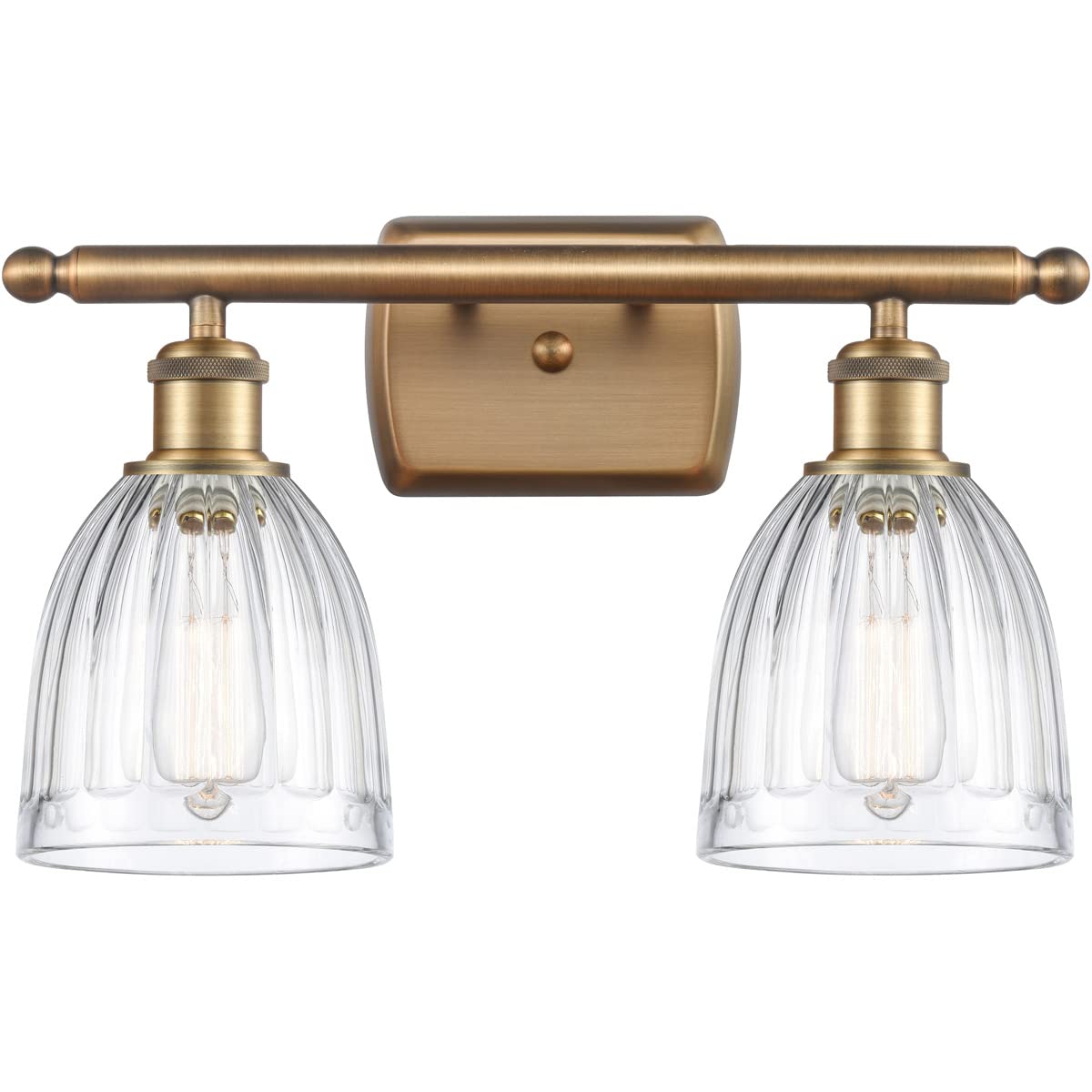 Innovations Lighting 516-2W-BB-G442-LED Brookfield 2-Light Bathroom Vanity Light - Modern LED Sconce for Bathroom Mirror - Part of The Ballston Collection - Perfect for Master Bath, Powder Room & Spa Lighting