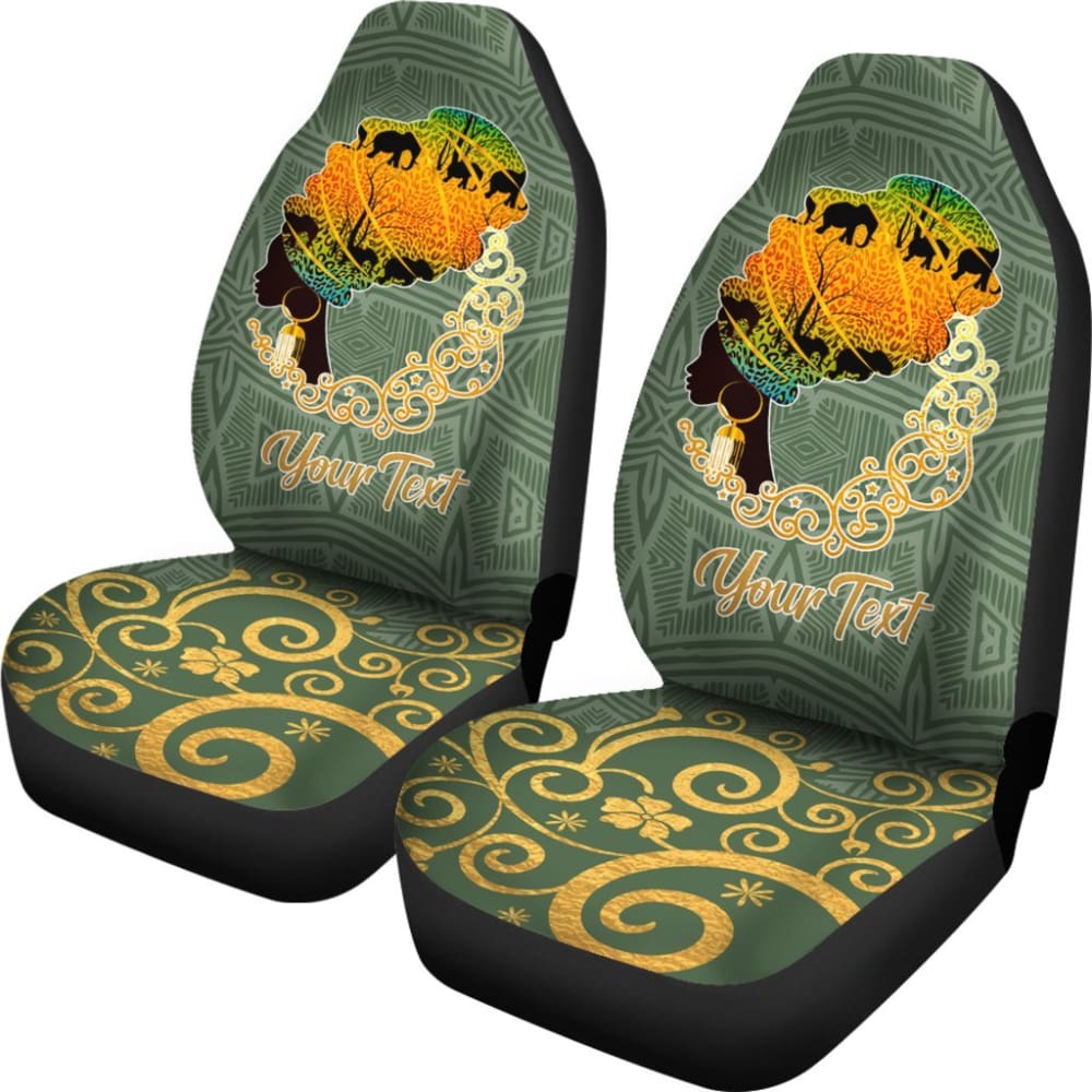 Premium African Print Car Seat Covers with Traditional Turban Design - Stylish & Durable for SUVs, Sedans & Trucks - Perfect for Cultural Events, Road Trips & Daily Commute