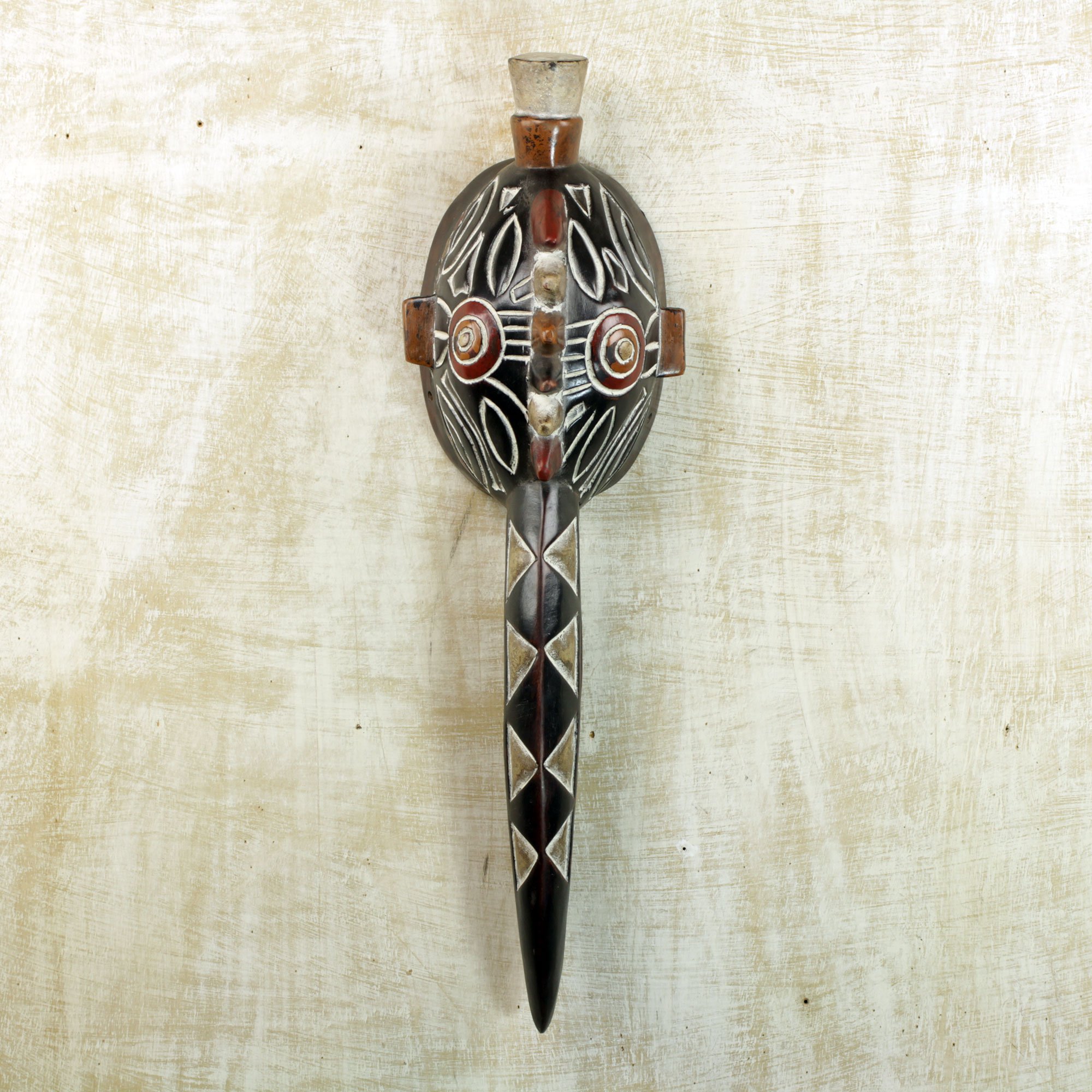 Authentic NOVICA Kalaho African Wood Mask - Handcrafted Tribal Wall Art Decor for Home, Office & Cultural Displays