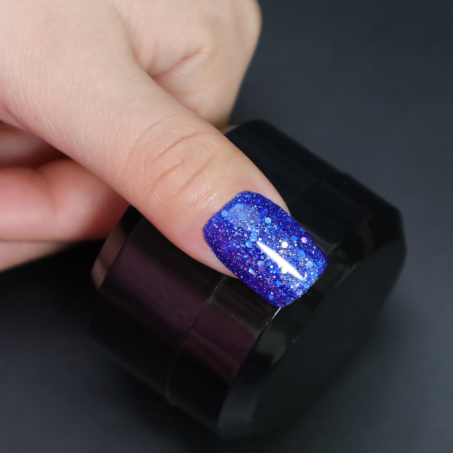Blue Diamond Glitter Gel Nail Polish - Holographic Soak Off UV/LED Gel for Trendy Summer Nail Art | DIY Manicure Kit for Women & Girls | Perfect for Parties, Weddings & Special Occasions