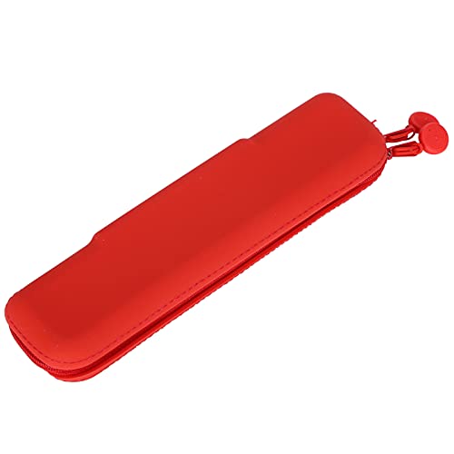 A K Homes - Mini Silicone Pencil Pouch, Compact & Portable Organizer for Pencils, Makeup, Small Items - Red (Small) - Perfect for School, Office, Travel & Daily Storage