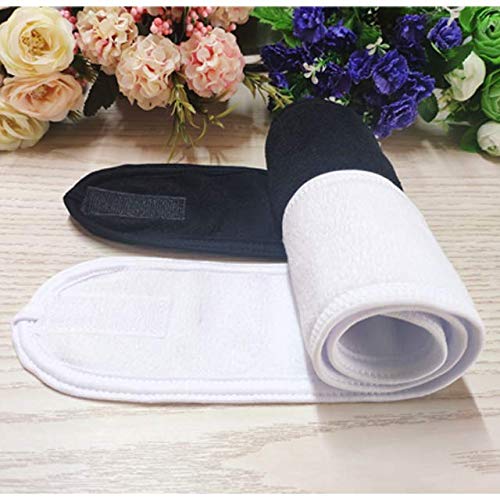 Empire Adjustable Headband with Button for Makeup, Spa, Facial & Beauty - Soft Toweling Hair Band for Salon & Home Use (Black) - Perfect for Skincare, Hair Styling & Relaxation