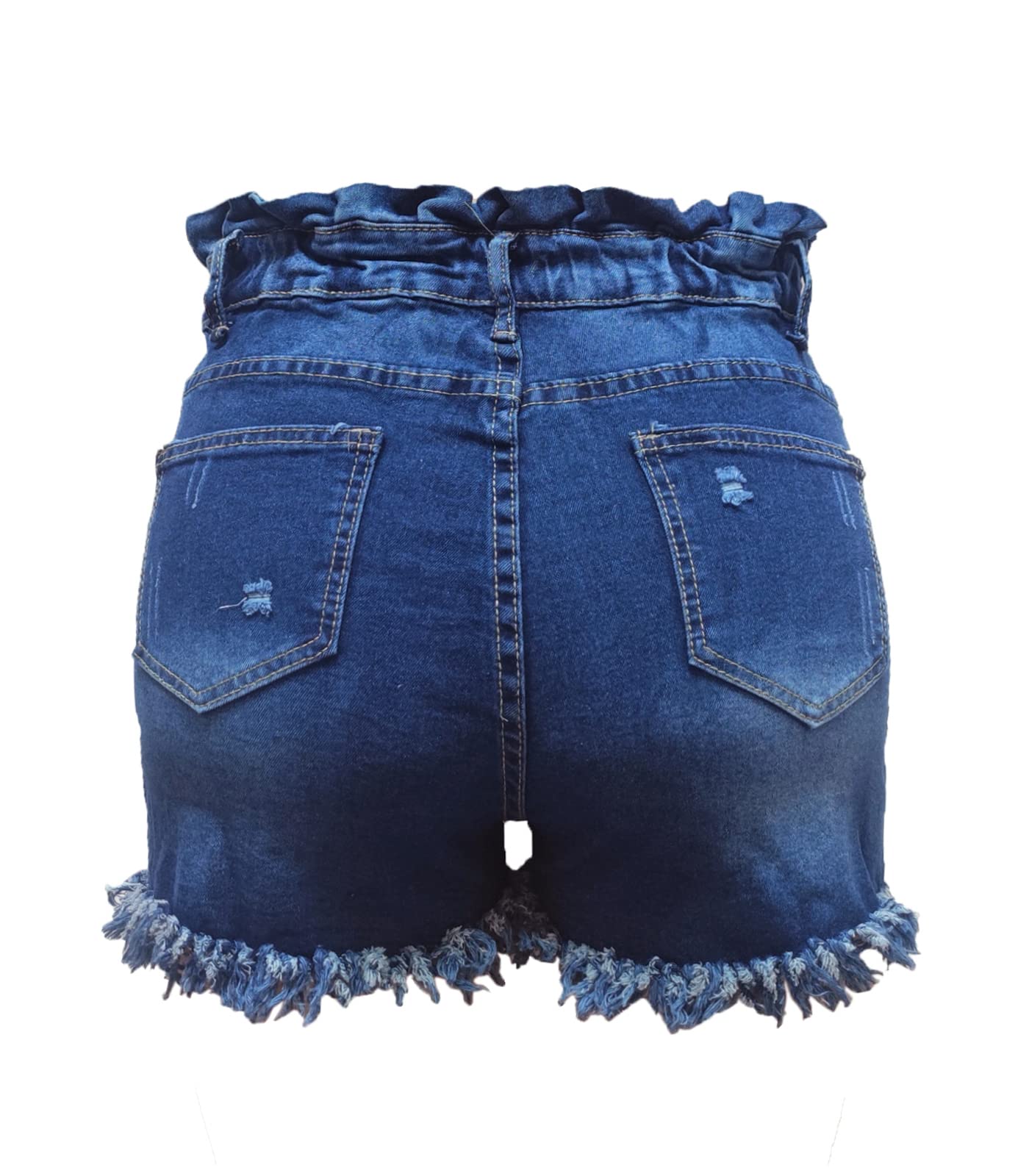 Atditama Women's High Waisted Stretch Denim Shorts - Elastic Waist Ripped Skinny Jean Shorts for Summer | Perfect for Casual Outfits, Beach Vacations & Street Style