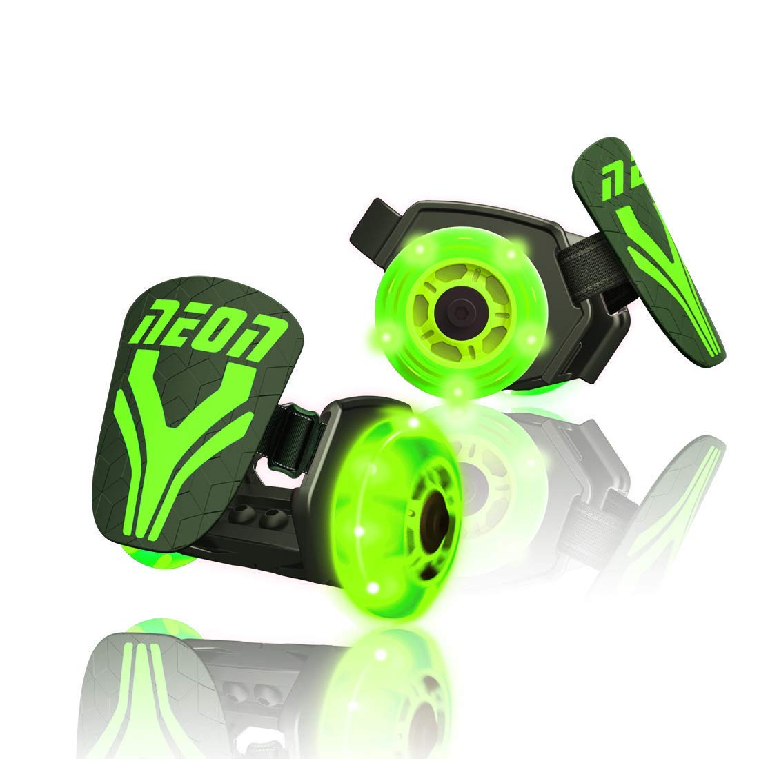 Yvolution Neon Street Rollers - Green LED Light Up Roller Skates for Kids & Teens | Outdoor Sports, Roller Rink, Birthday Gifts, Fun Exercise Activity