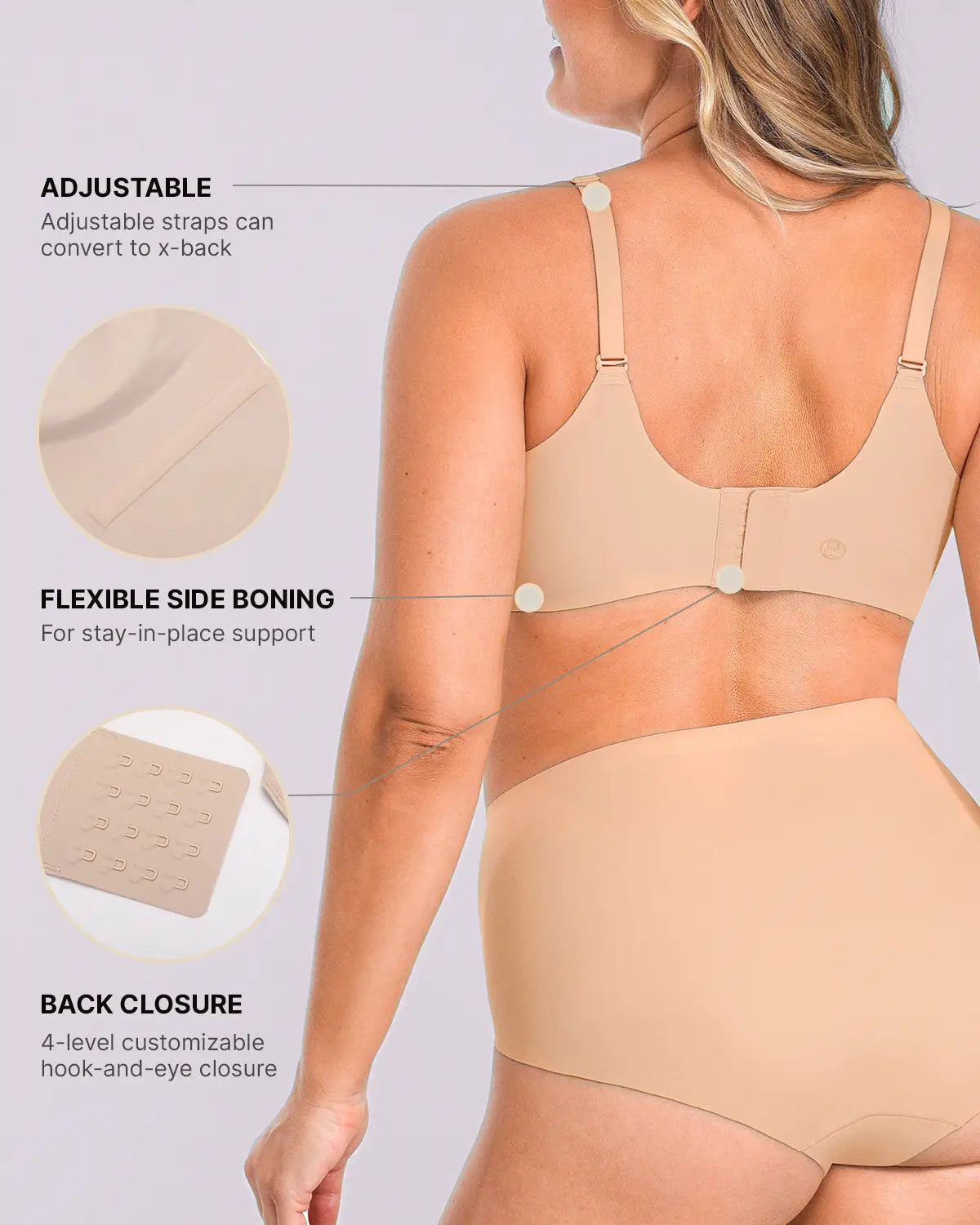 INNER ARMOR™ True Support Bra - Comfortable Wireless Sports Bra for Women, Perfect for Yoga, Running & Gym Workouts