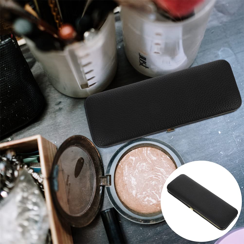 FOMIYES 2-Pack PU Leather Magnetic Eyelash Tweezers Case - Empty Storage Bag for Lash Extension Tools, Professional Makeup Organizer for Salon & Travel Use
