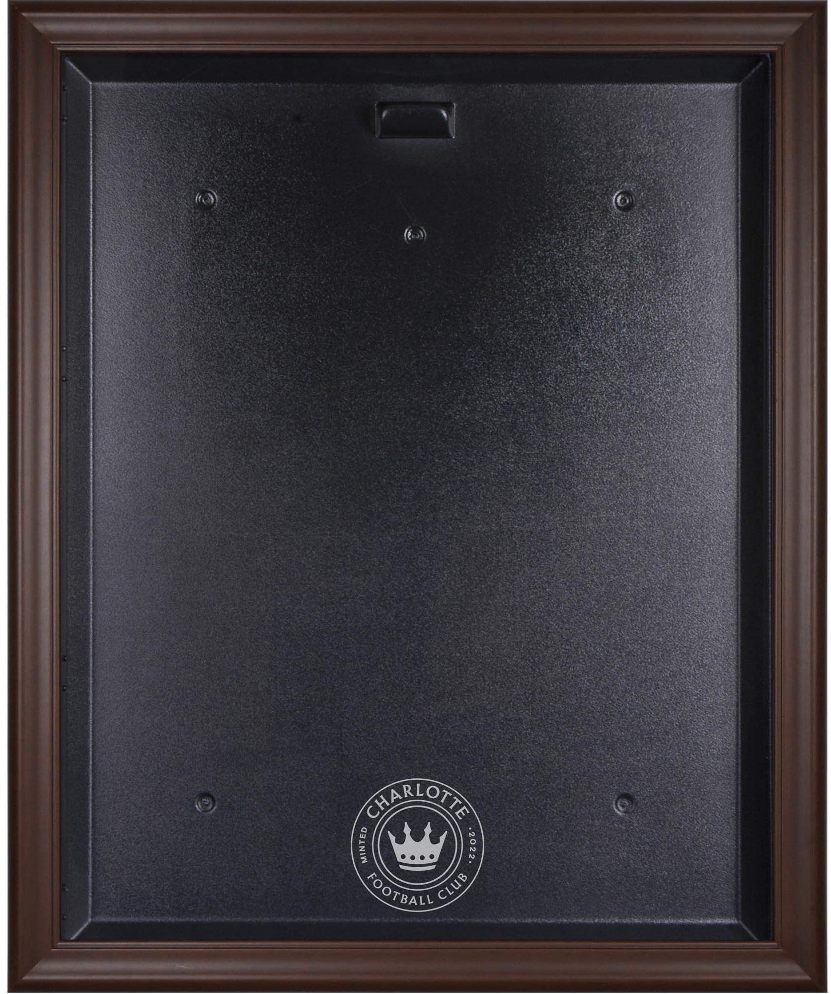 Charlotte FC Brown Framed Jersey Display Case with Team Logo - Perfect for Basketball Memorabilia & Sports Room Decor