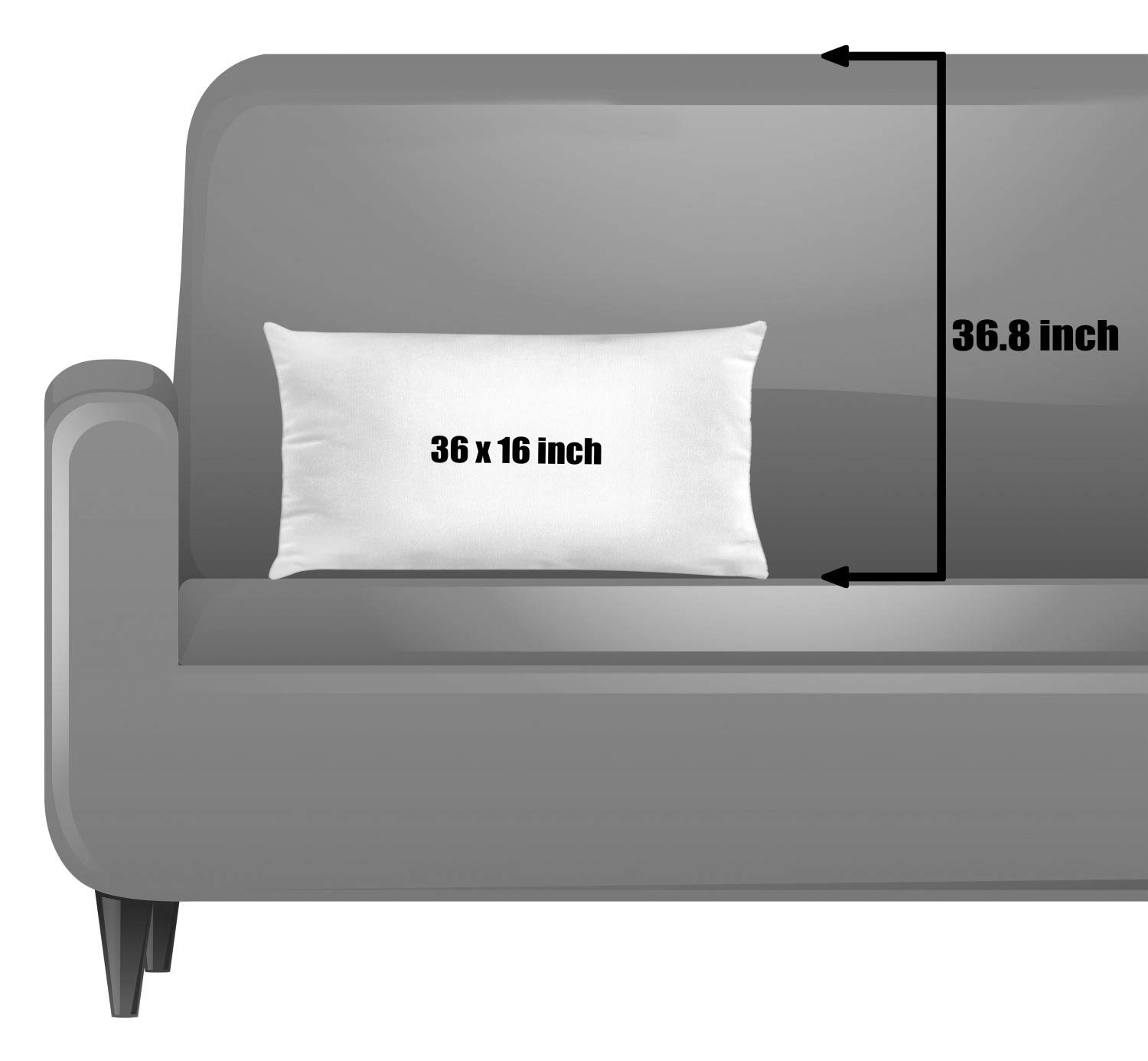 Lunarable Doodle Style Video Game Controller Sketch Throw Pillow Cover - 36x16 Inch Decorative Square Cushion Case in Black & White - Perfect for Gaming Rooms, Living Room Decor & Gamer Gifts