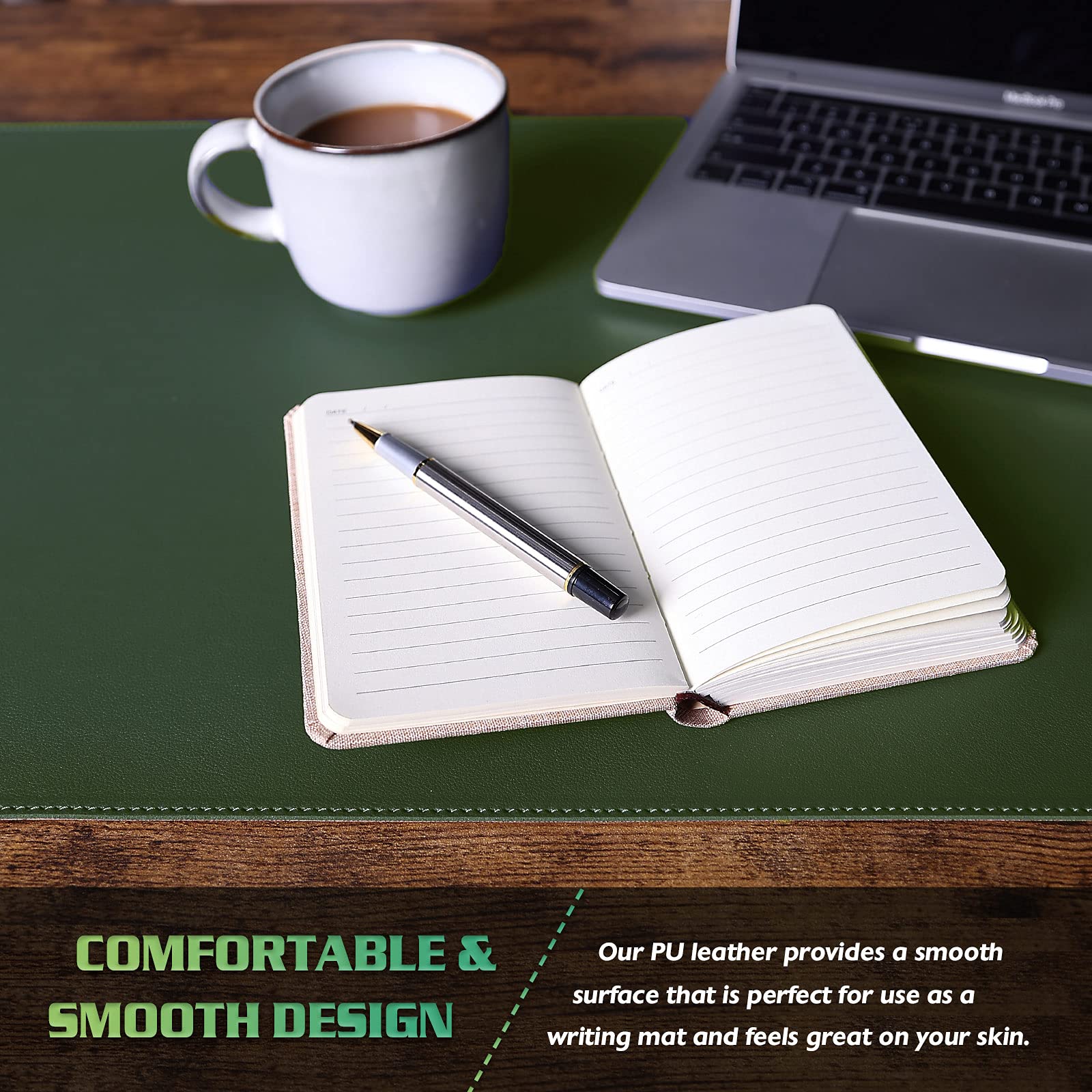 Premium Dual-Sided PVC Leather Desk Mat - Waterproof Office Blotter Pad (23.6