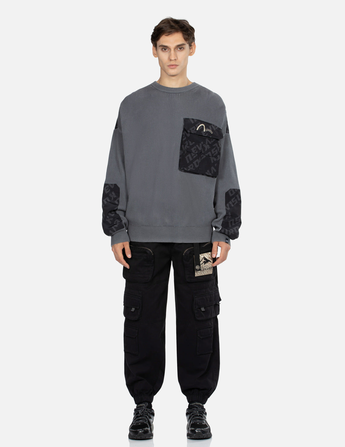 Stylish Allover Logo Printed Oversized Sweater for Women | Trendy Graphic Pullover | Perfect for Casual Outfits, Streetwear & Cozy Loungewear