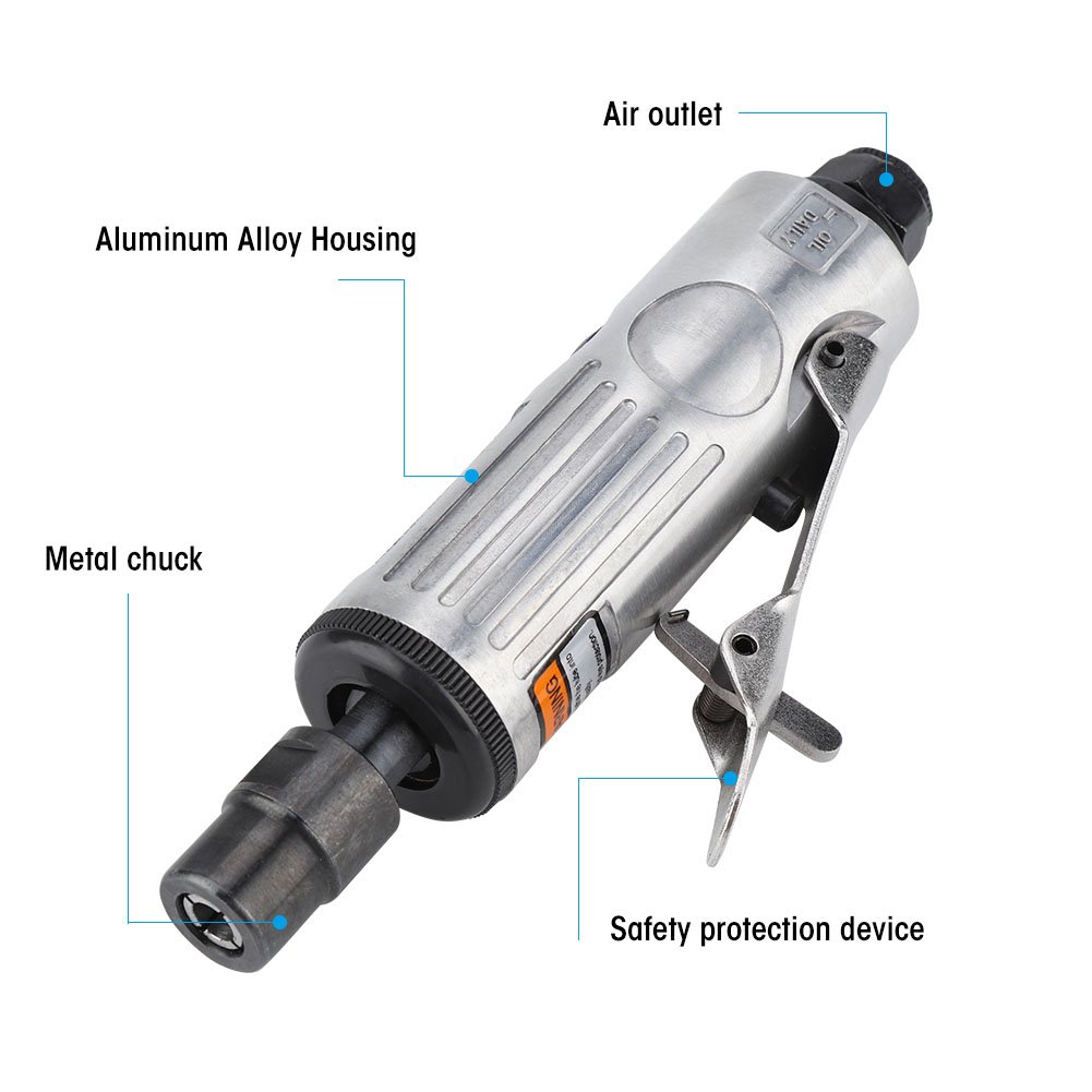 16 Pcs Air Die Grinder Kit - 25000 RPM 1/4