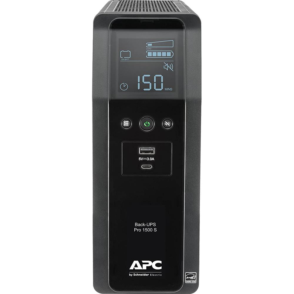 APC Back UPS Pro 1500VA Uninterruptible Power Supply (UPS) - BR1500MS2 - Battery Backup for Home & Office Electronics, Computers & Network Equipment